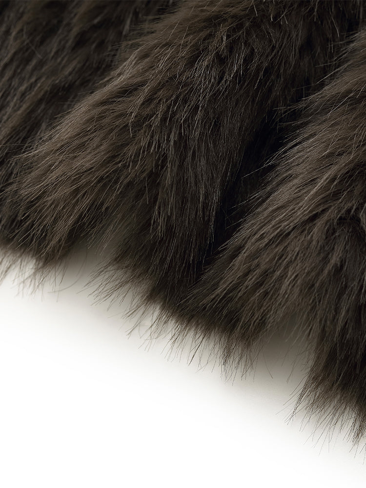 Çevre Dostu Kürk Kadın Kısa Kaban