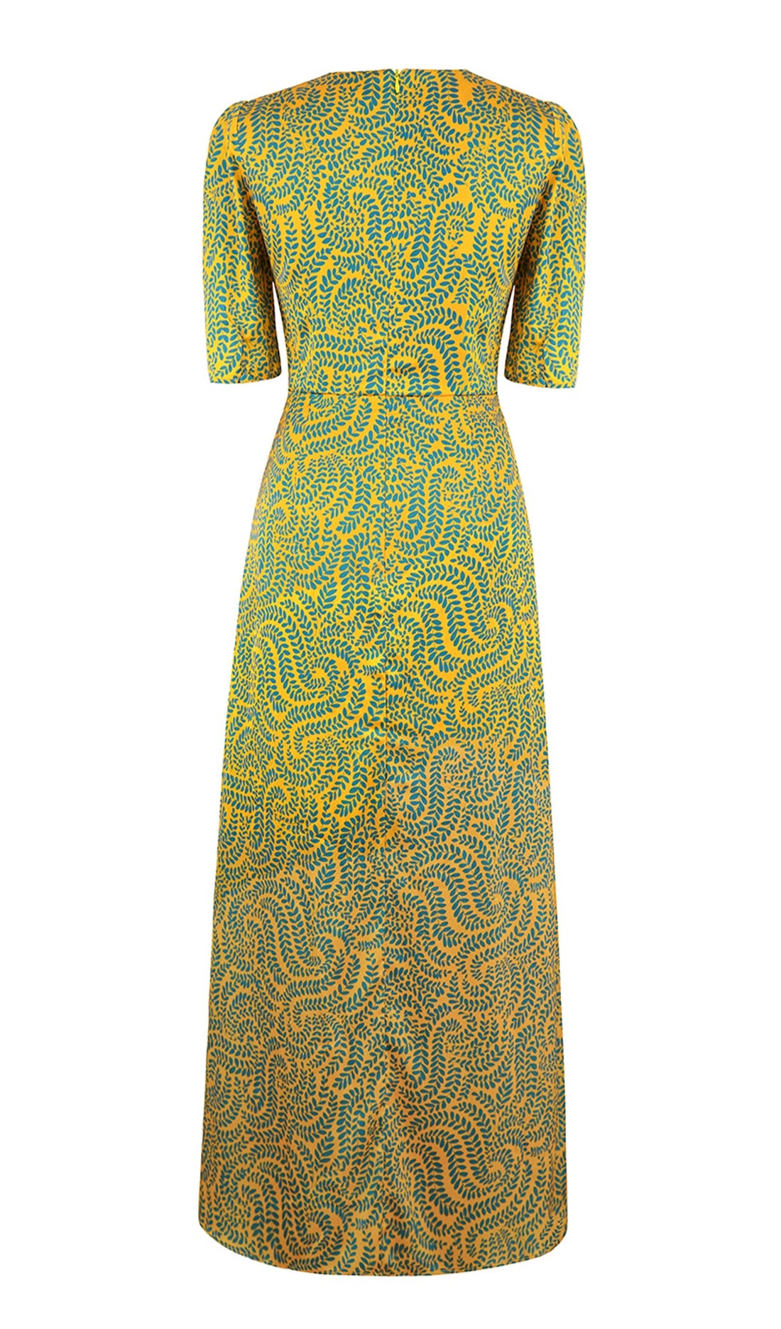 Çiçekli Saten Benzersiz Dar Kesim Maksi Elbise