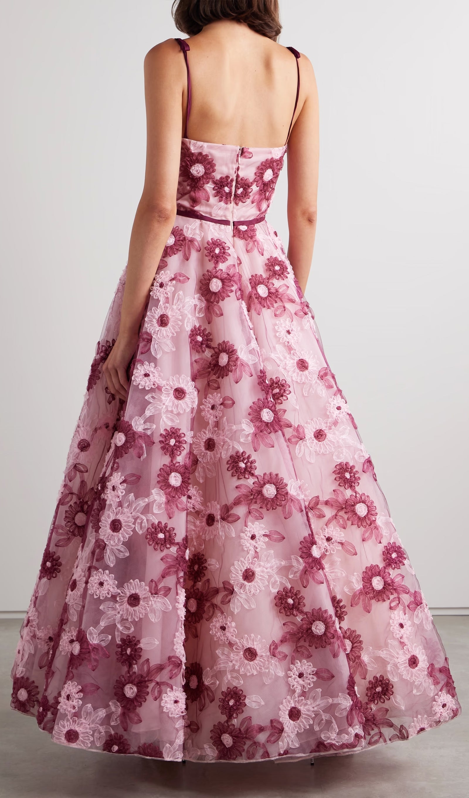 Çiçekli Kurdeleli Maksi Elbise