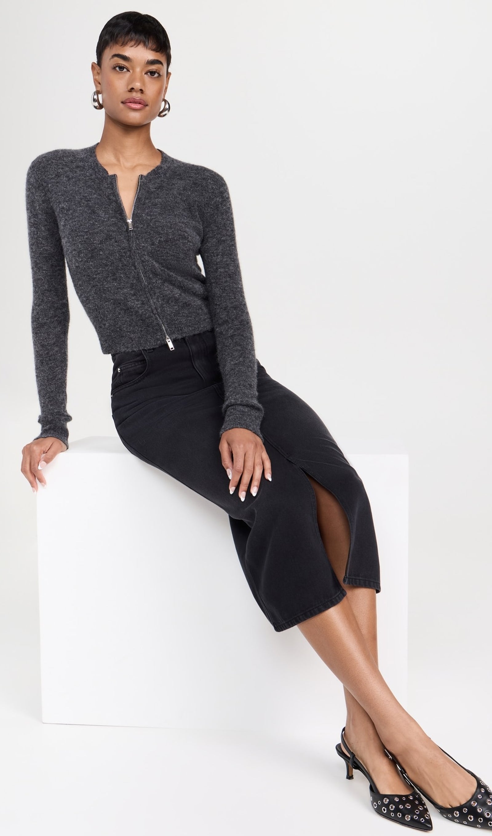 Yün Gri Hırka Üst