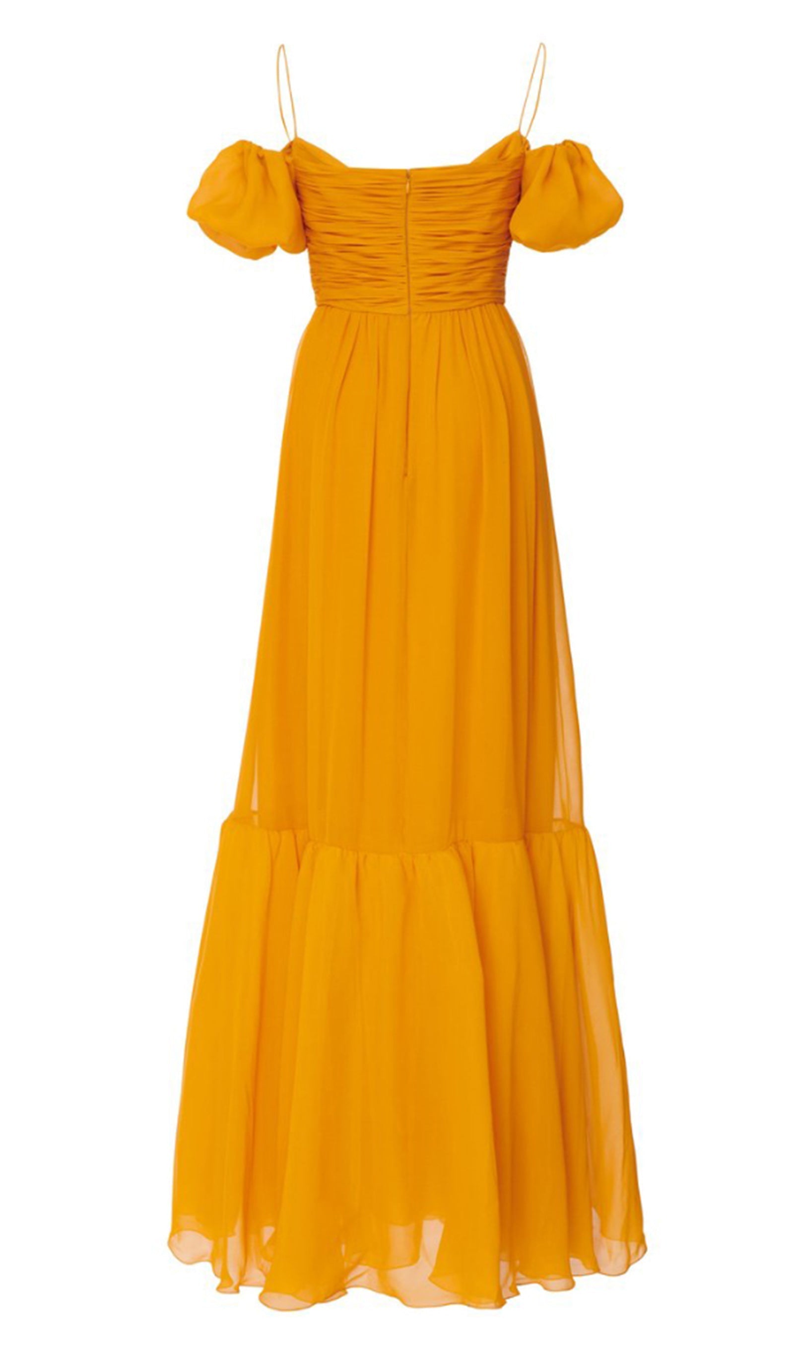 Kapalı Omuz Fit ve Flare Maksi Slip Elbise