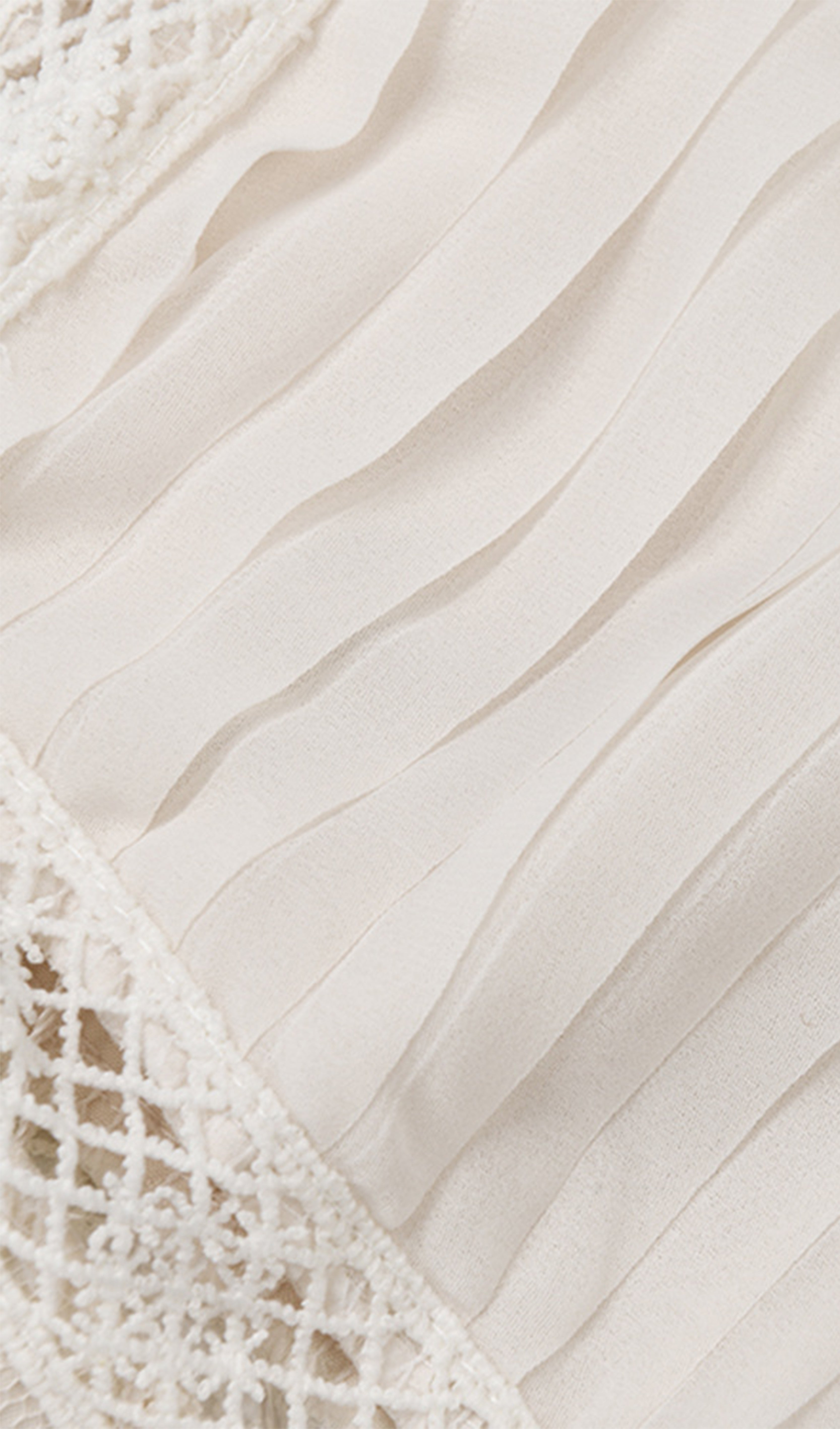 Pileli Dantel Maksi Elbise