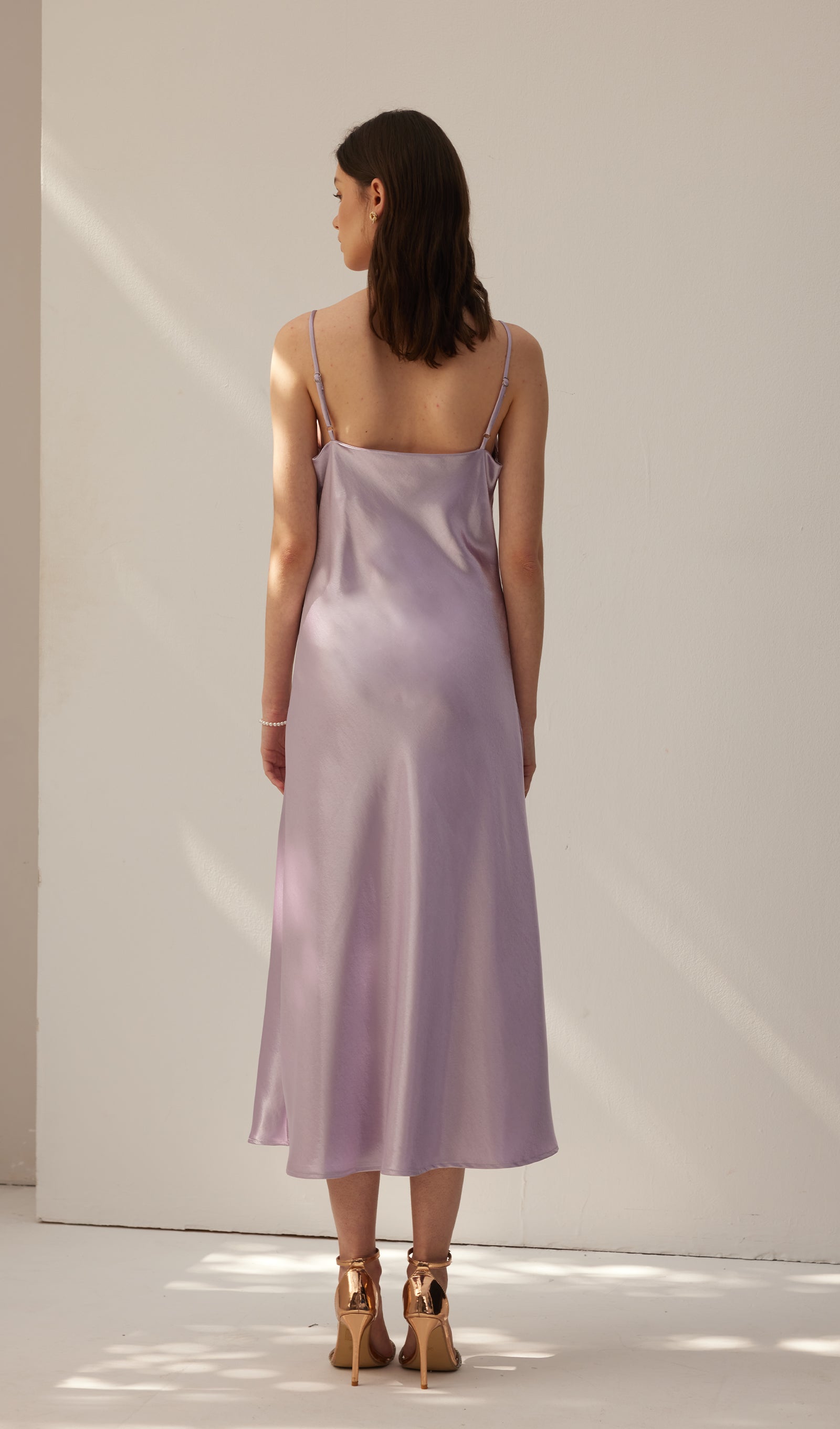 Saten Yelekli Midi Elbise