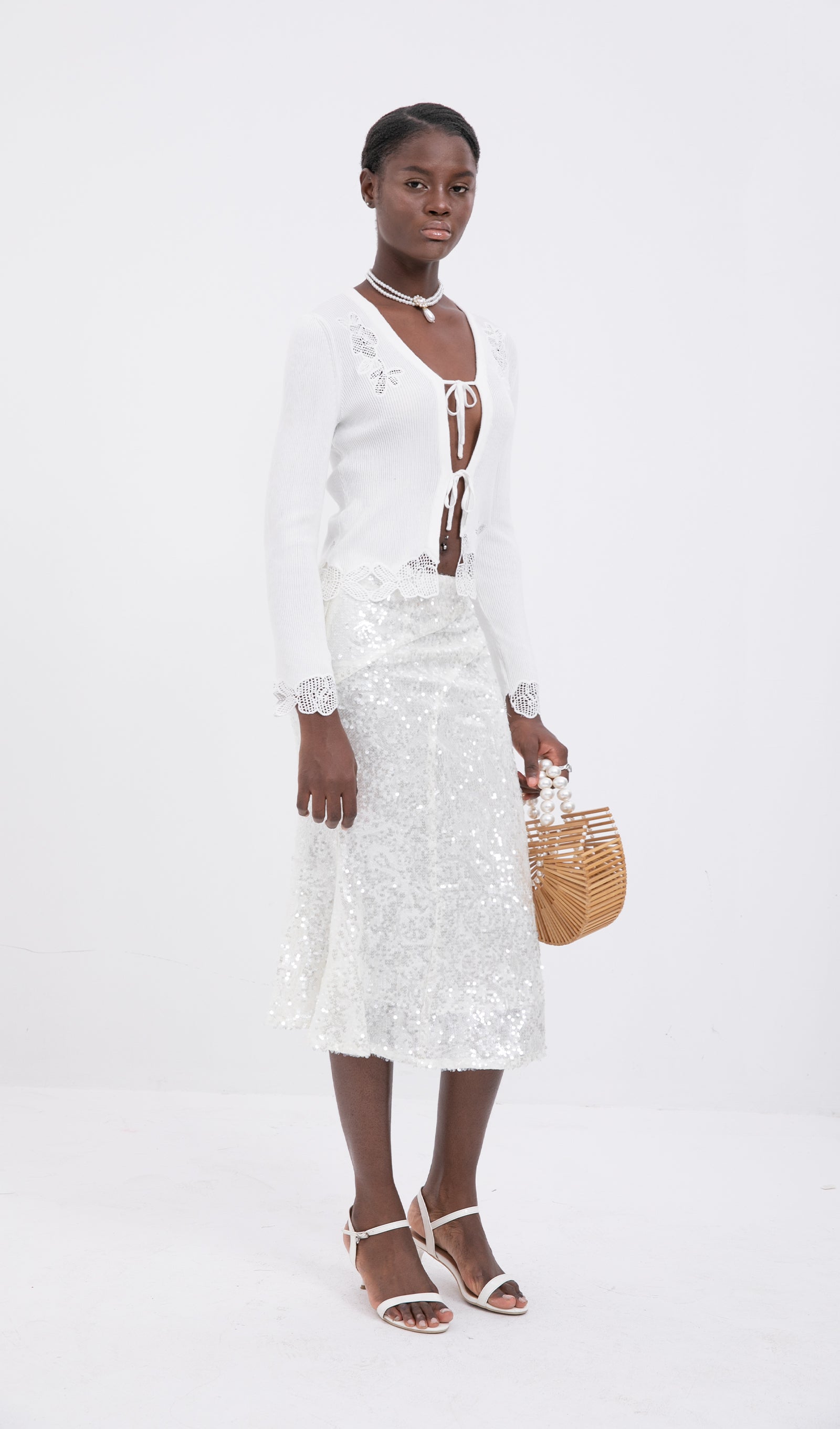 Trendy Çiçekli Dantel Süslemeli Hırka Üst