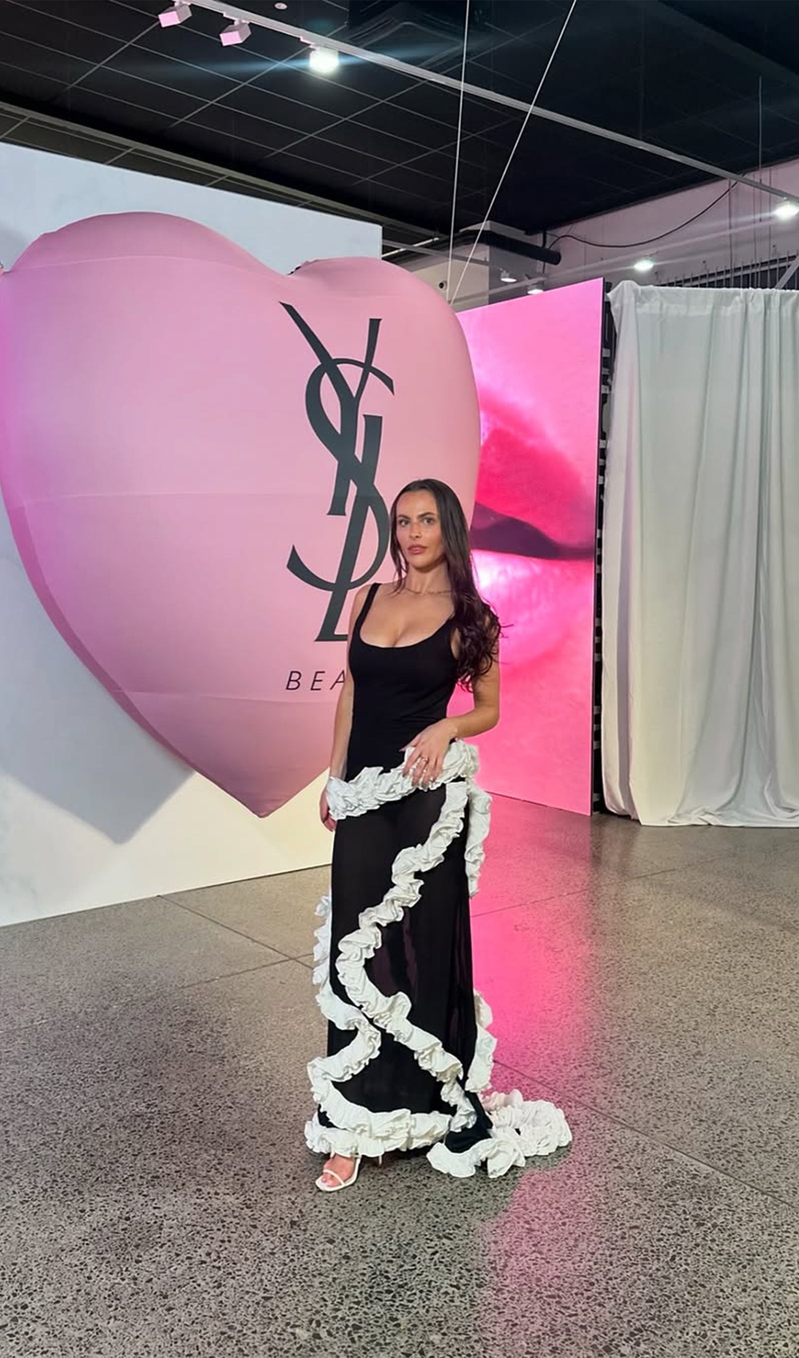 Wisteria Gown Maksi Elbise Siyah & Beyaz