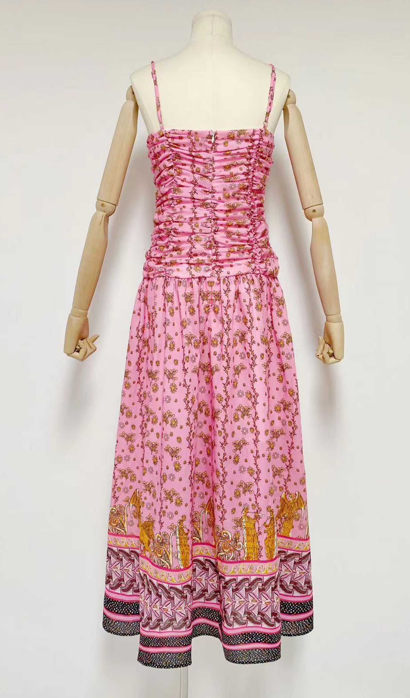 Çiçekli Scrunch Fit ve Flare Maksi Elbise