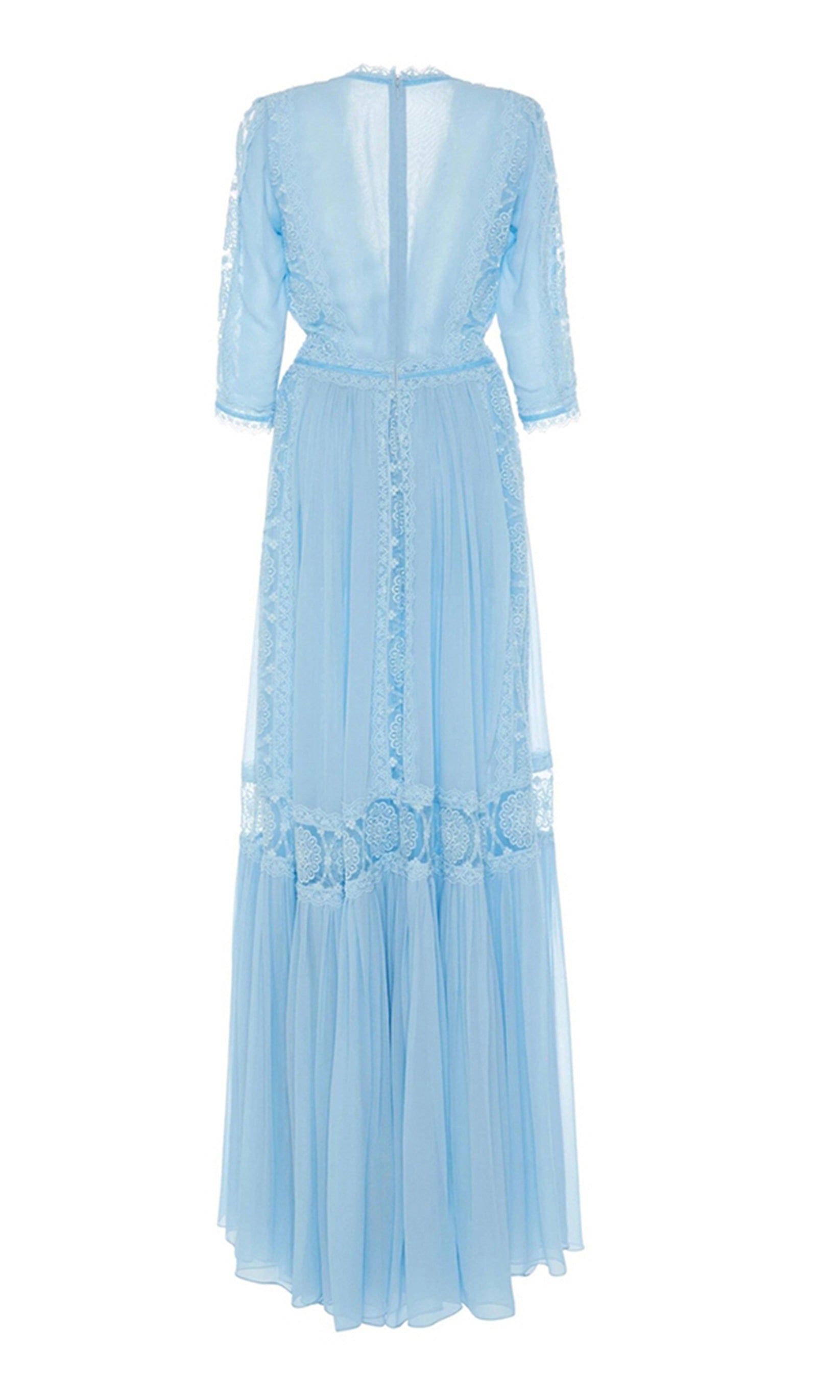 Kroşe Dantel V Yaka Maxi Salıncak Elbise