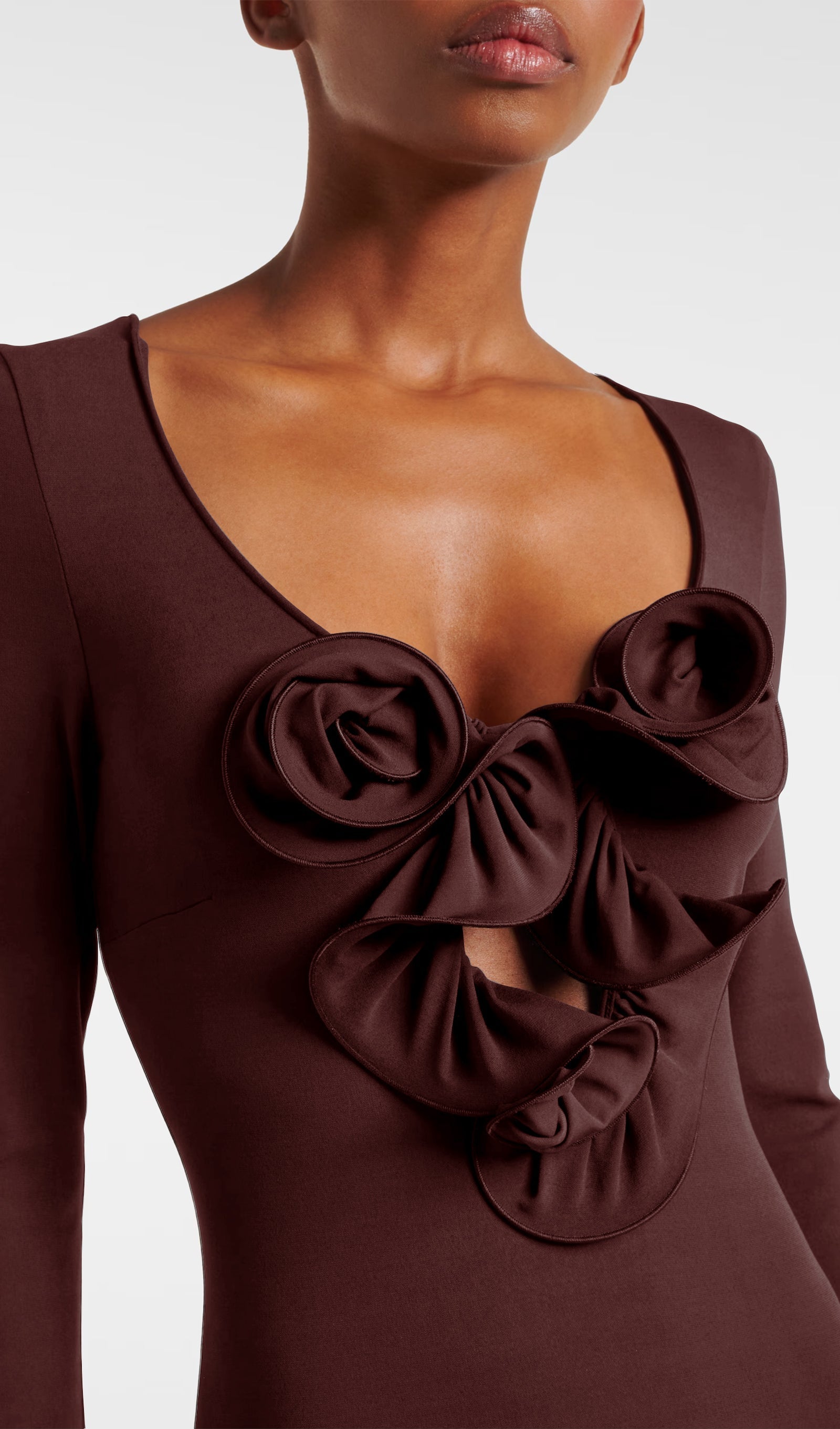 Çiçek Uygulamalı Jersey Maksi Elbise