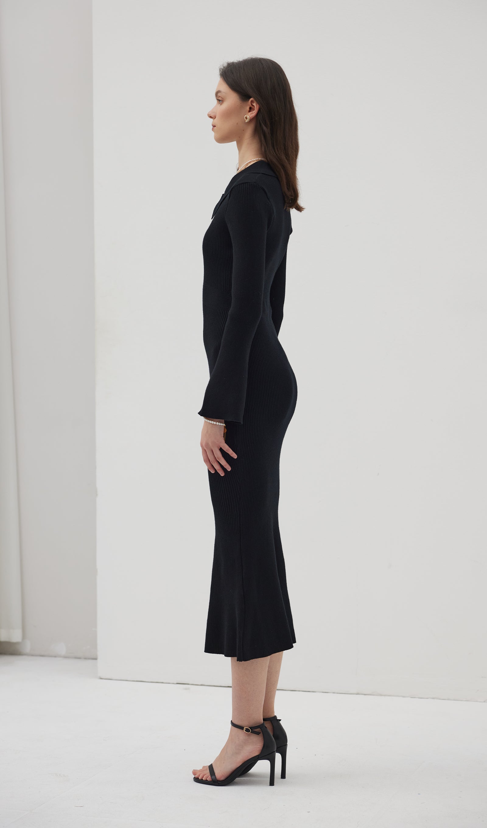 Düz Örme İçi Boş Maksi Elbise