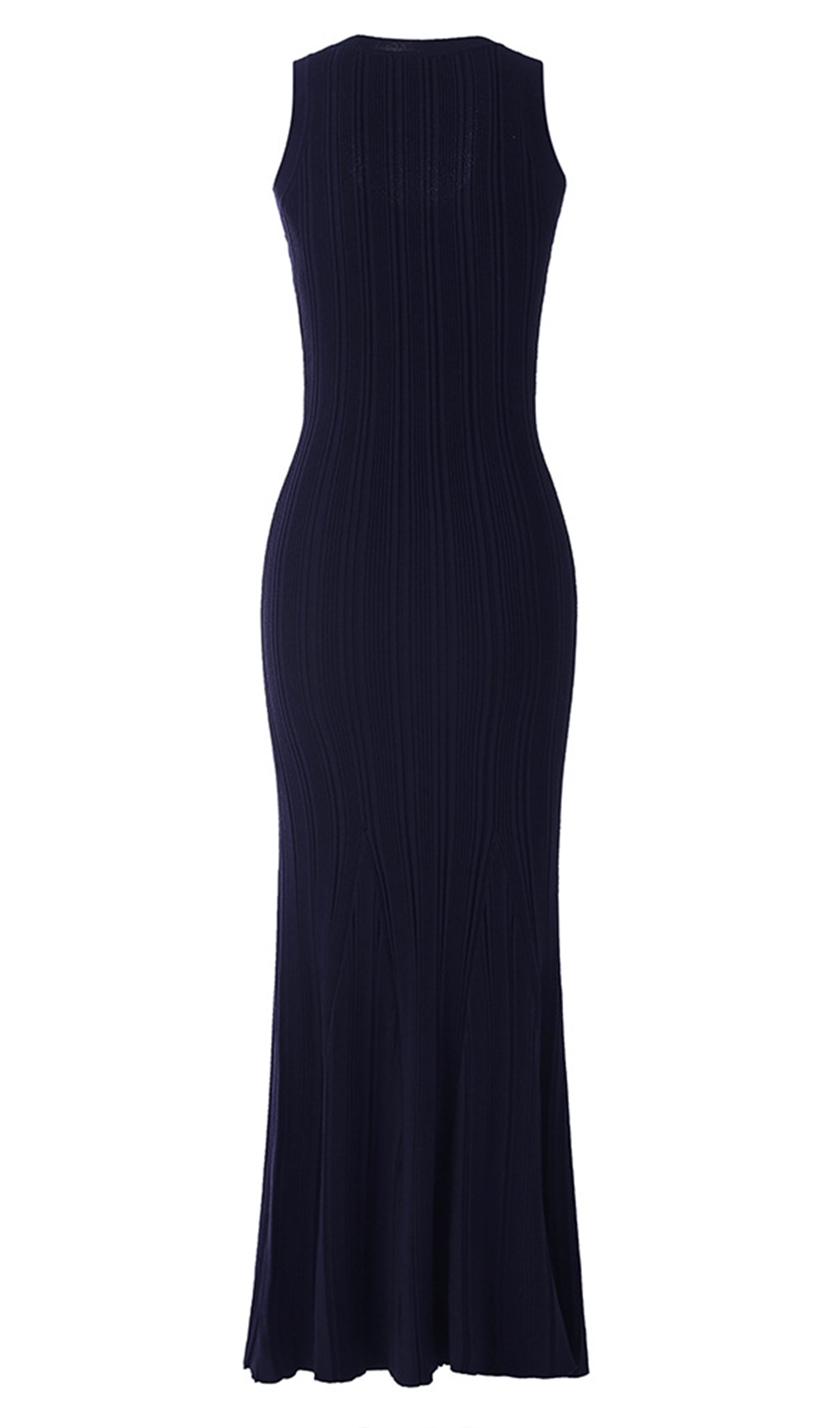 Metalik Düğmeli Örgü Midi Elbise