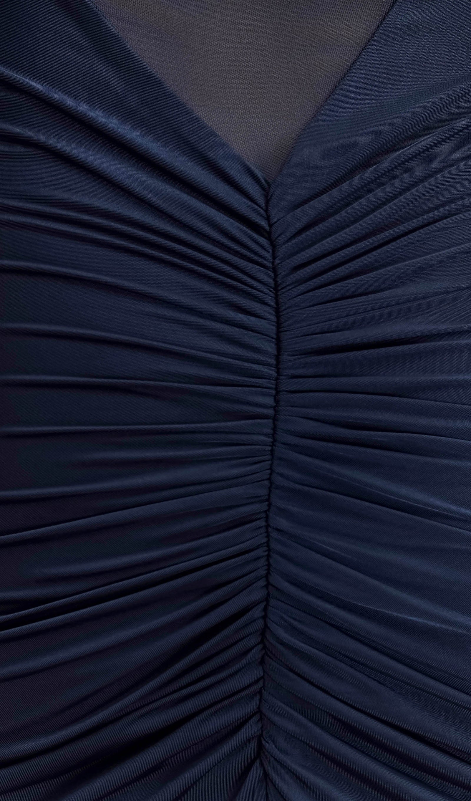 Tek Omuz Slinky Dantelli Maksi Elbise-Mavi