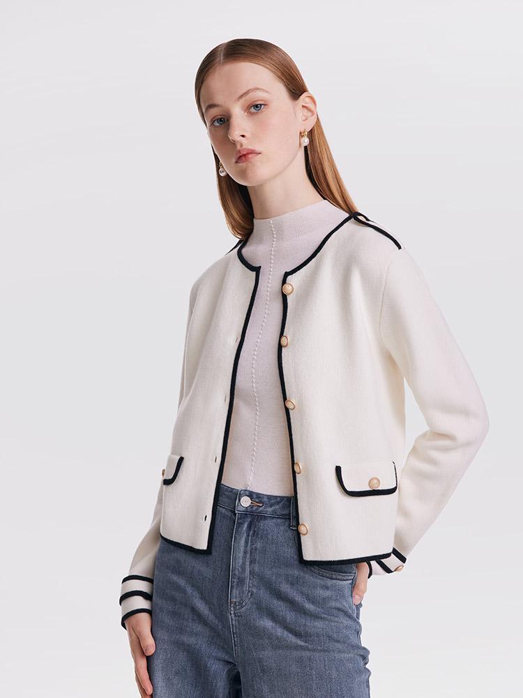 Kontrast Yumuşak Yün Hırka