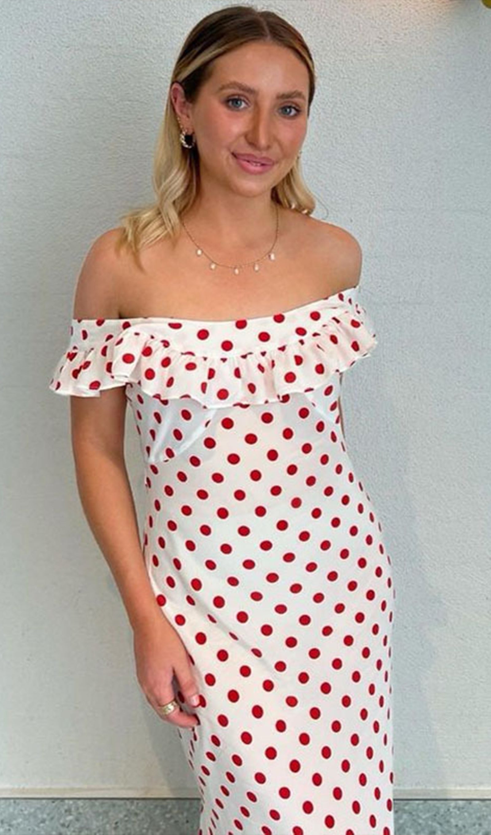 Puantiyeli Maksi Elbise