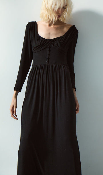 Angora Karışımlı Fırfırlı Maksi Elbise