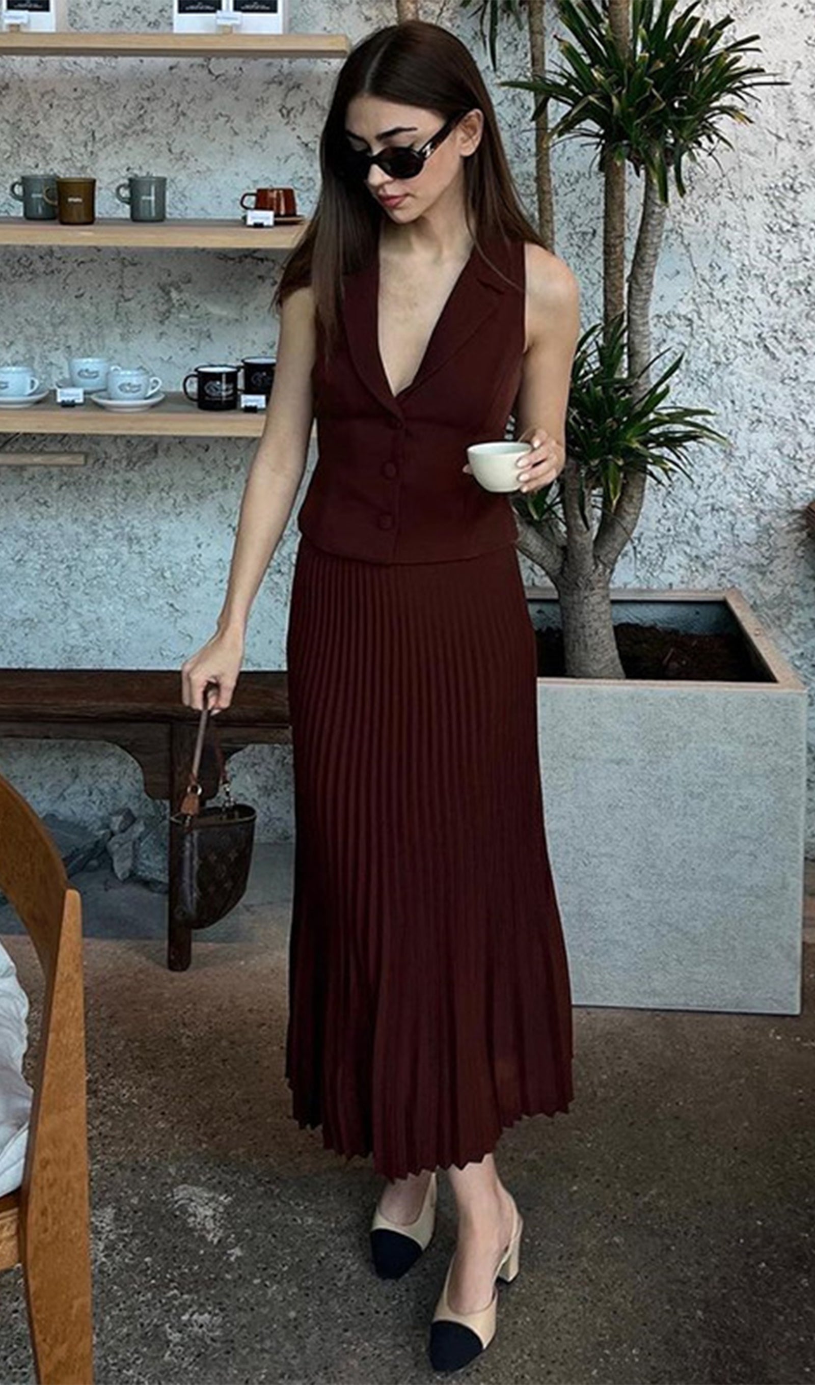 Takım Elbise Midi Elbise İki Parça Takım