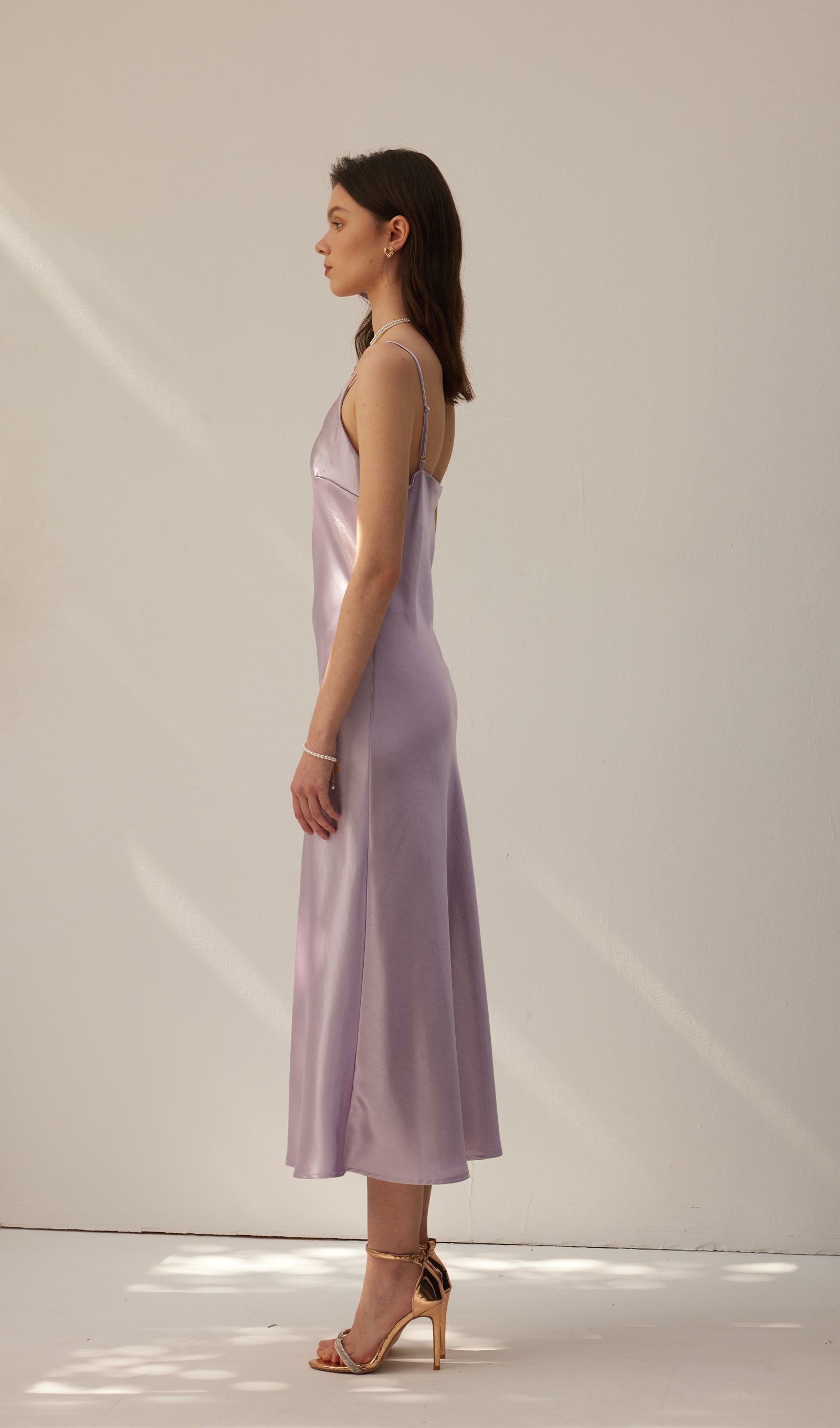 Saten Yelekli Midi Elbise