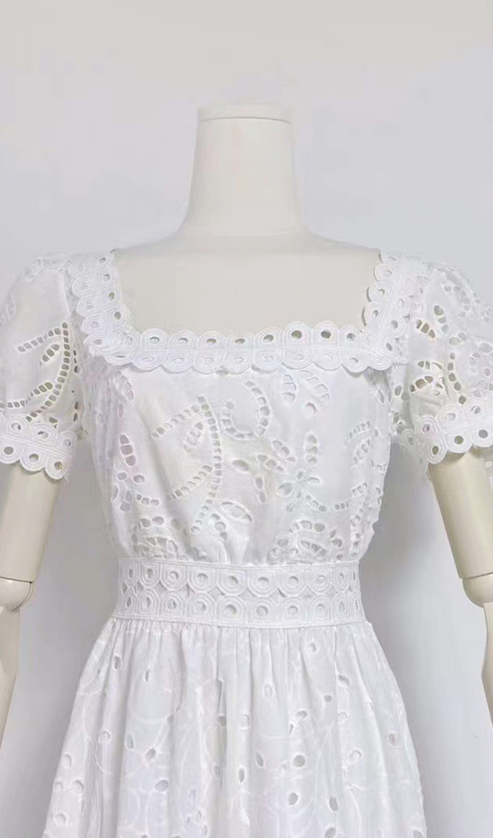 Kare Yaka A Line Kroşe Maxi Elbiseler