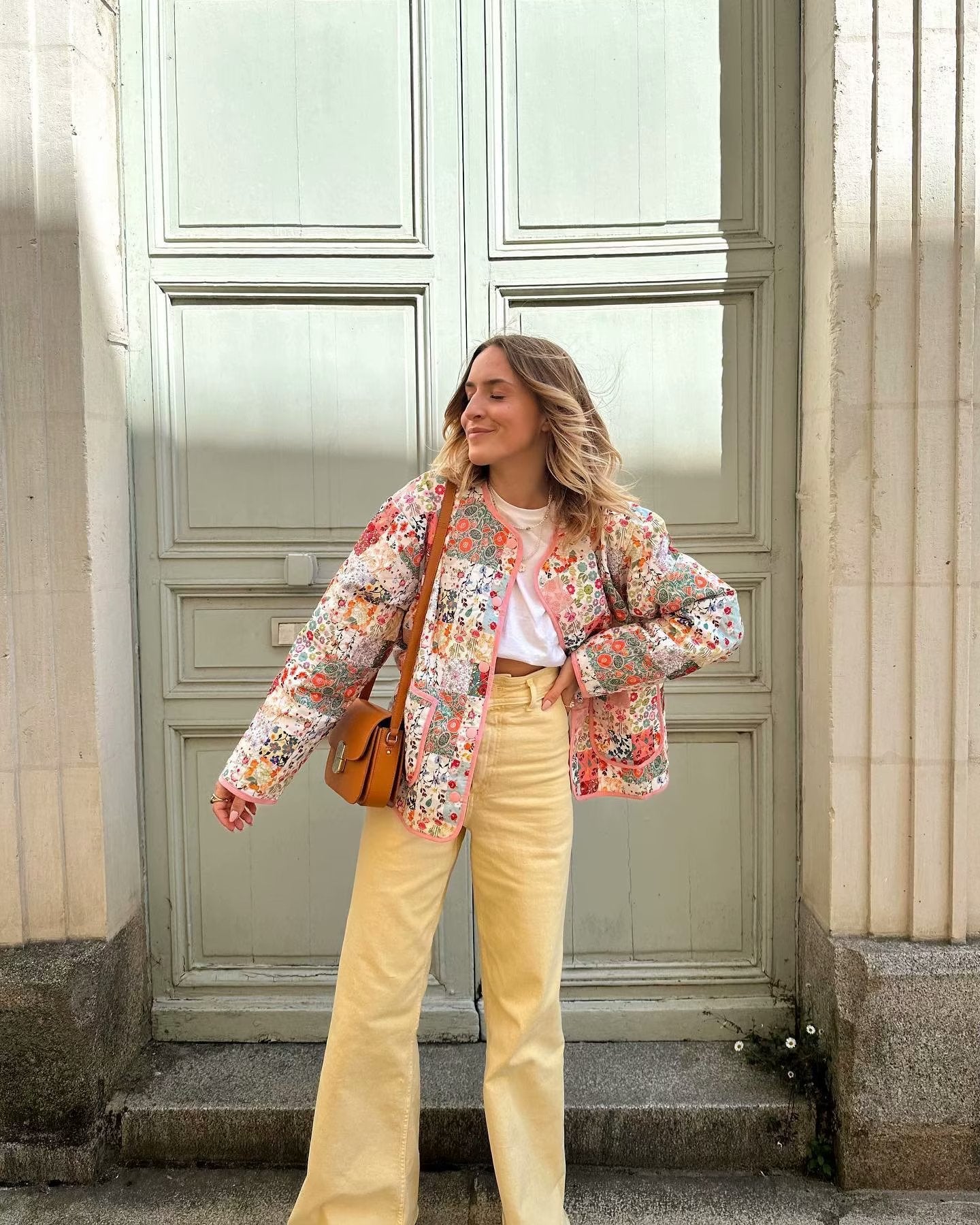 Colorblock Baskılı Pamuklu Ceket