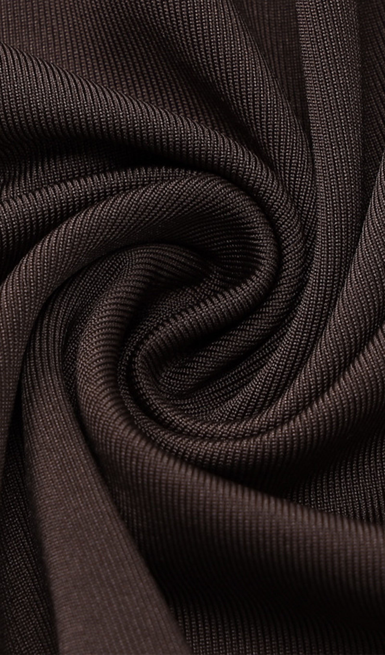 Drapeli Jersey Yırtmaçlı Maksi Elbise-Kahverengi