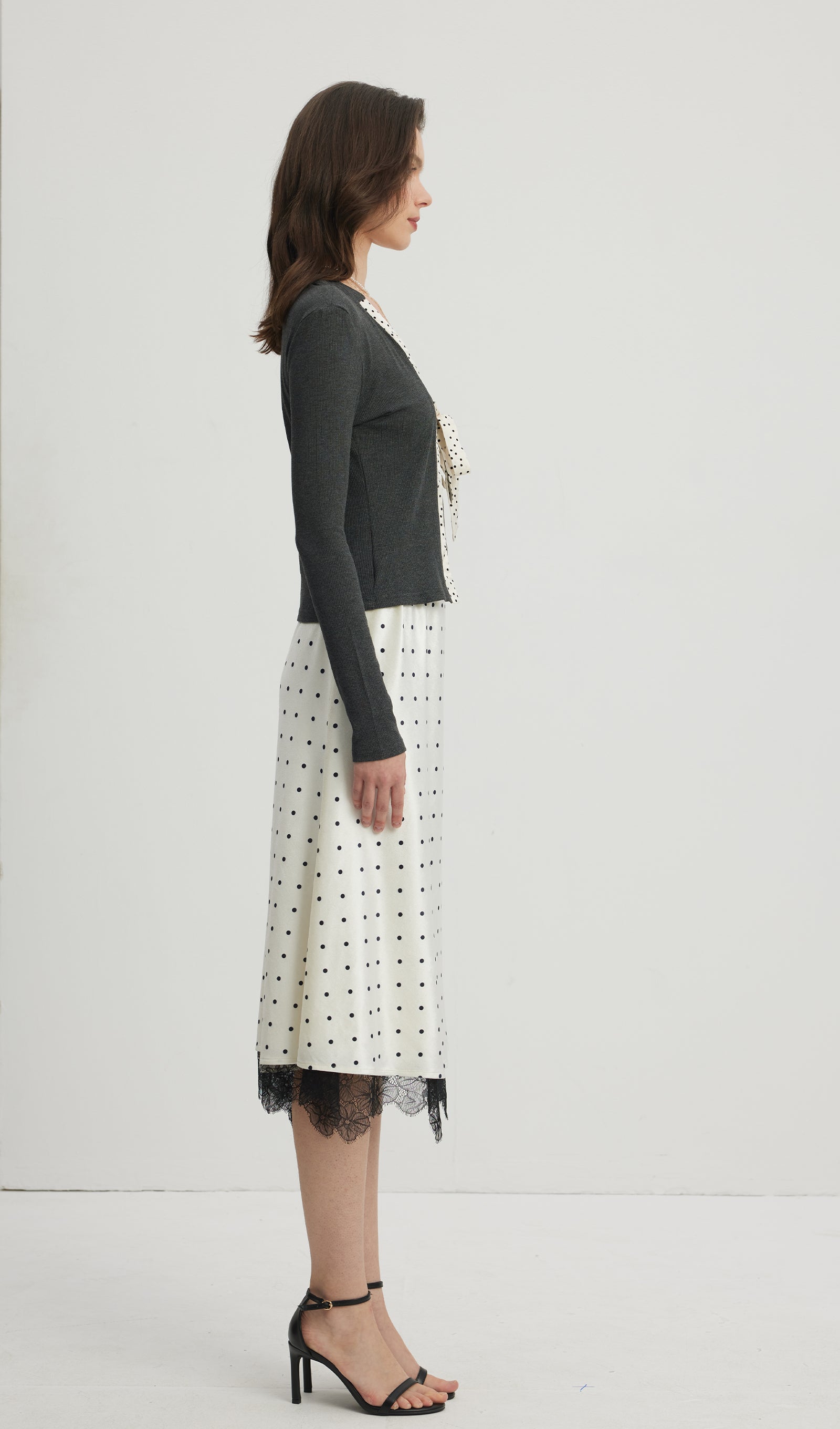 Puantiyeli Midi Etek