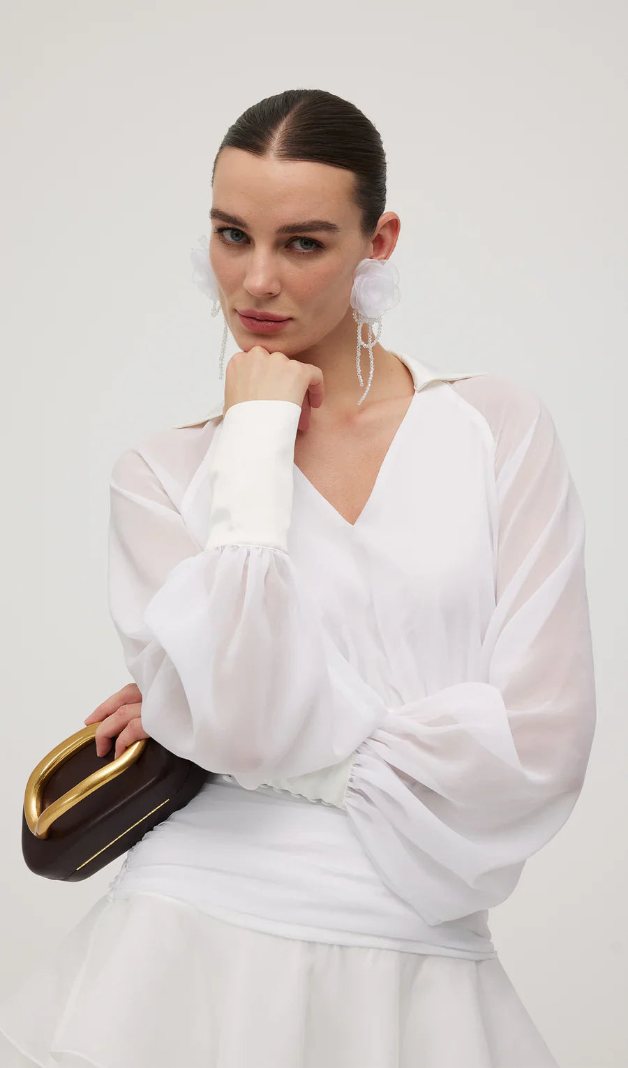 Düz Fener Kollu Mini Elbise