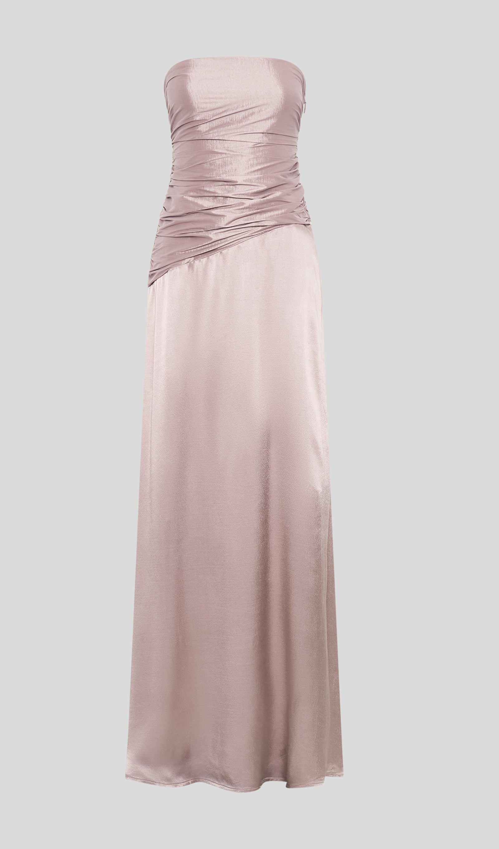 Straplez Tafta Maksi Elbise