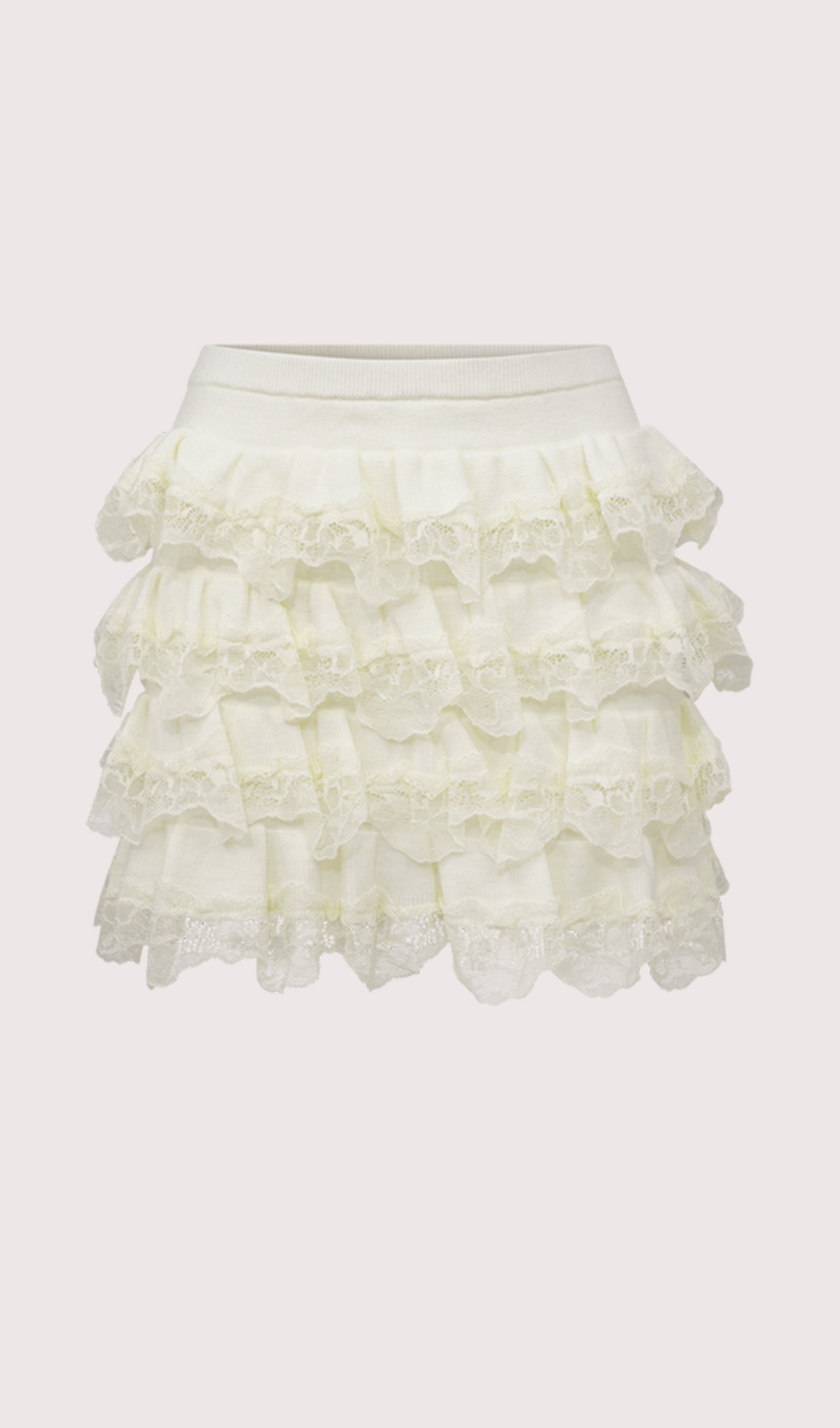 Dantel Fırfırlı Mini Etek