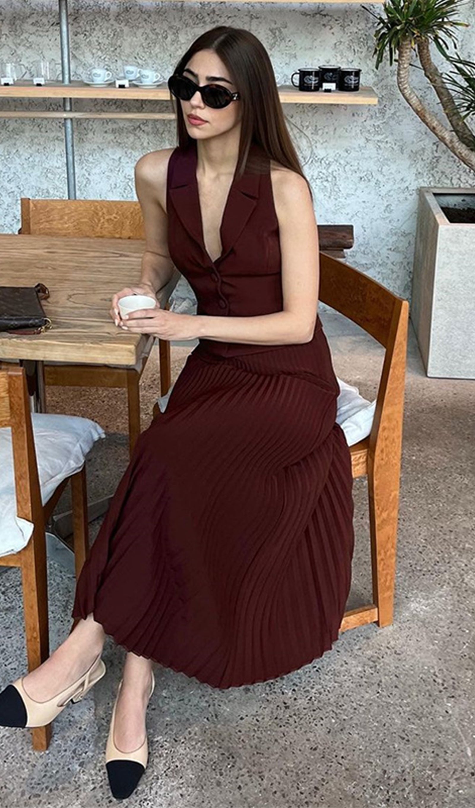 Takım Elbise Midi Elbise İki Parça Takım