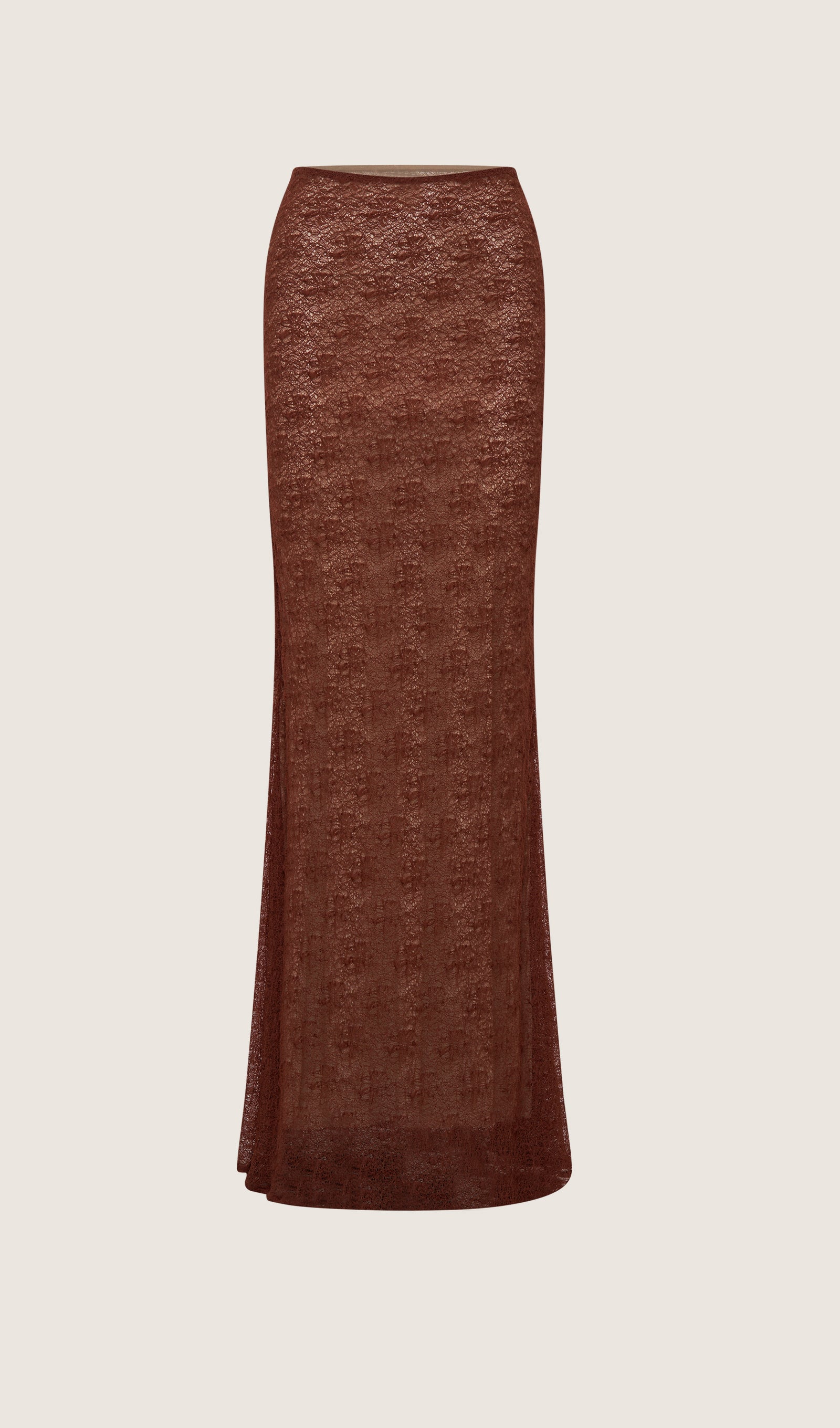 Şeffaf Dantel Maksi Etek