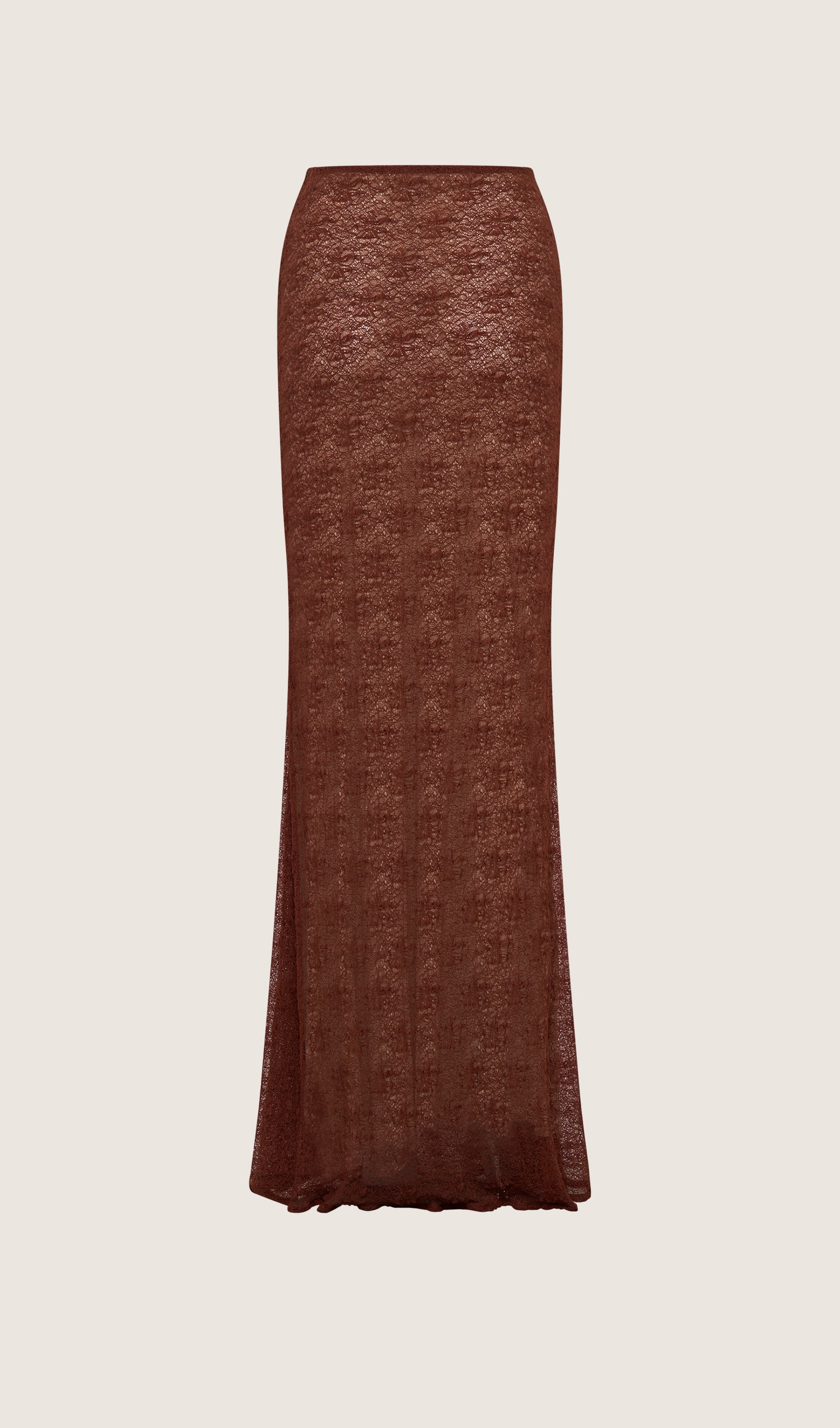 Şeffaf Dantel Maksi Etek