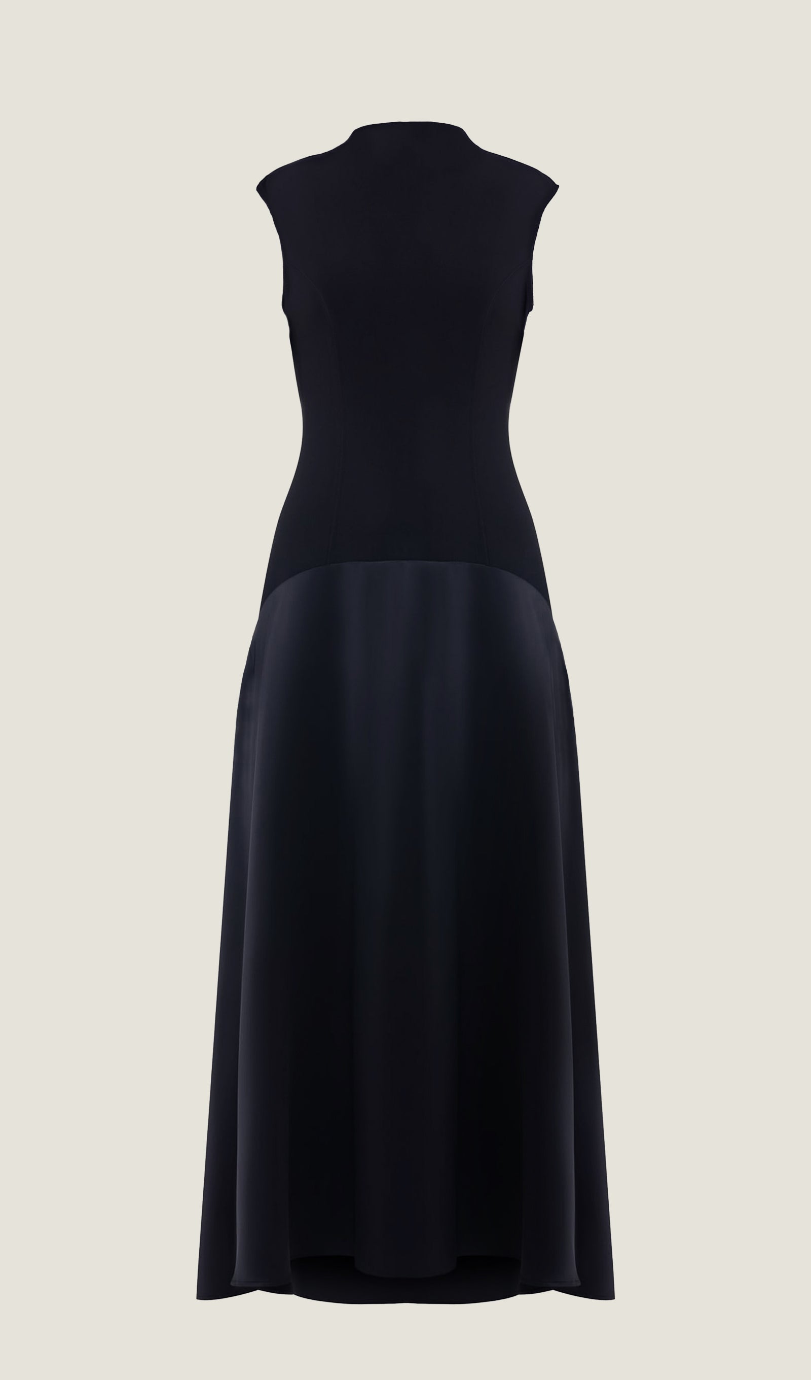 Örme Saten Kolsuz Maksi Elbise