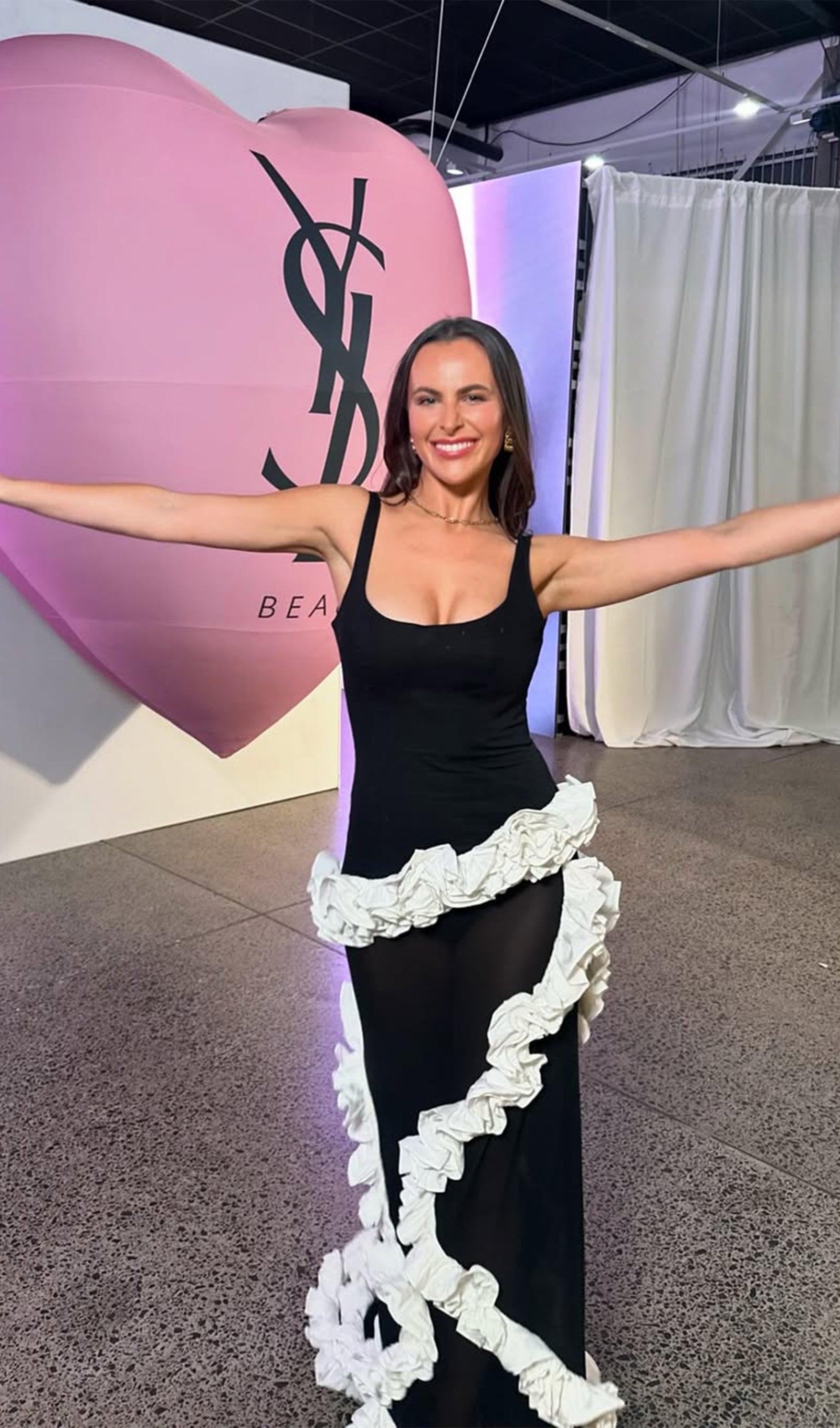 Wisteria Gown Maksi Elbise Siyah & Beyaz