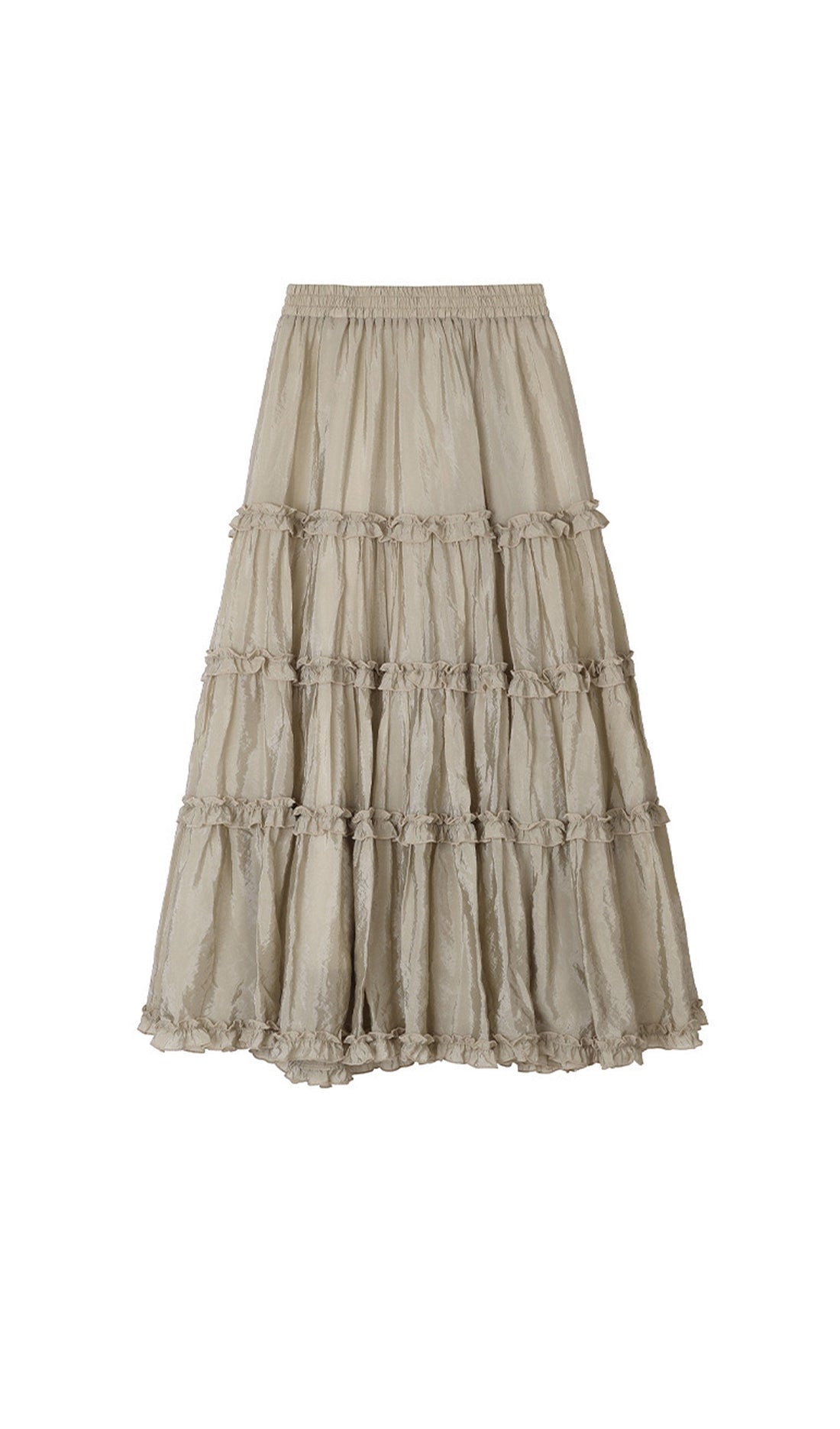 Düz Fırfırlı Maksi Etek
