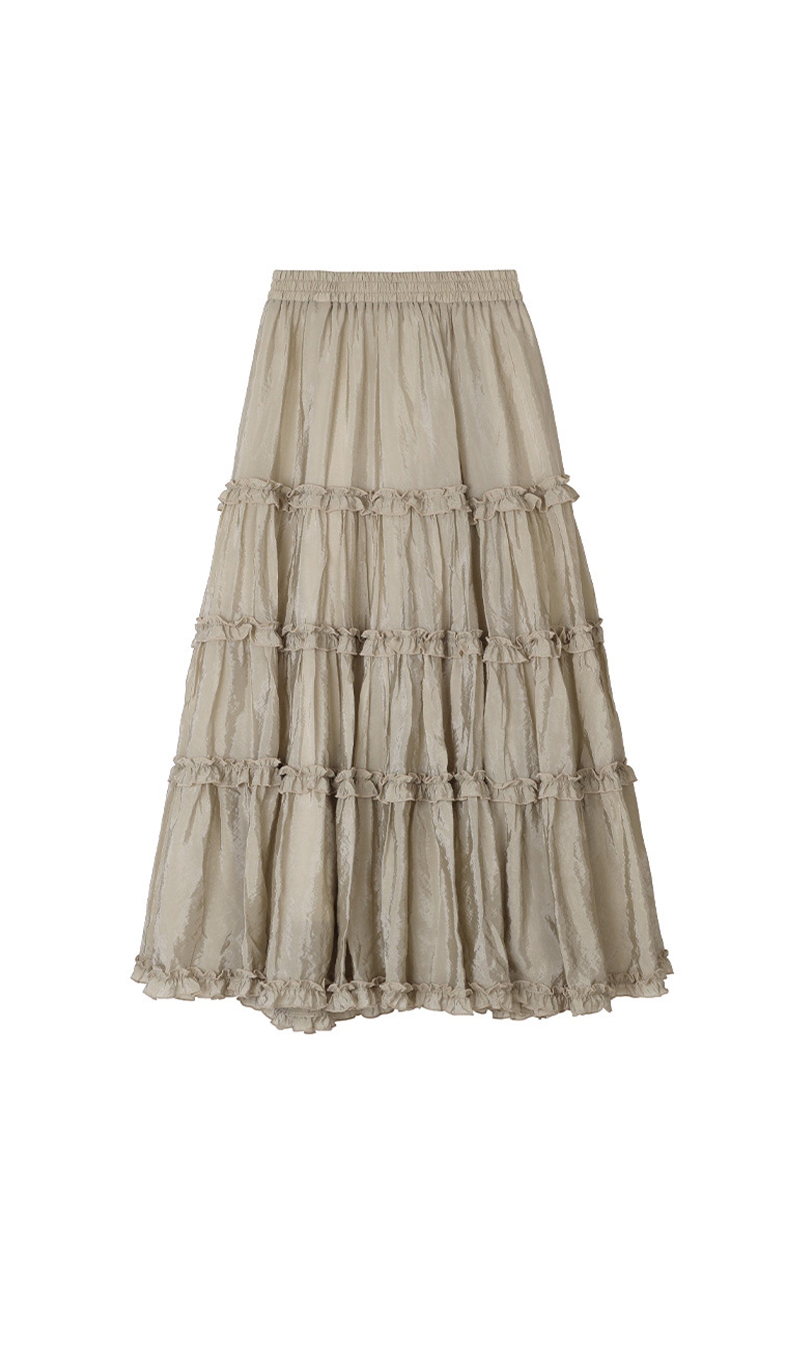 Düz Fırfırlı Maksi Etek