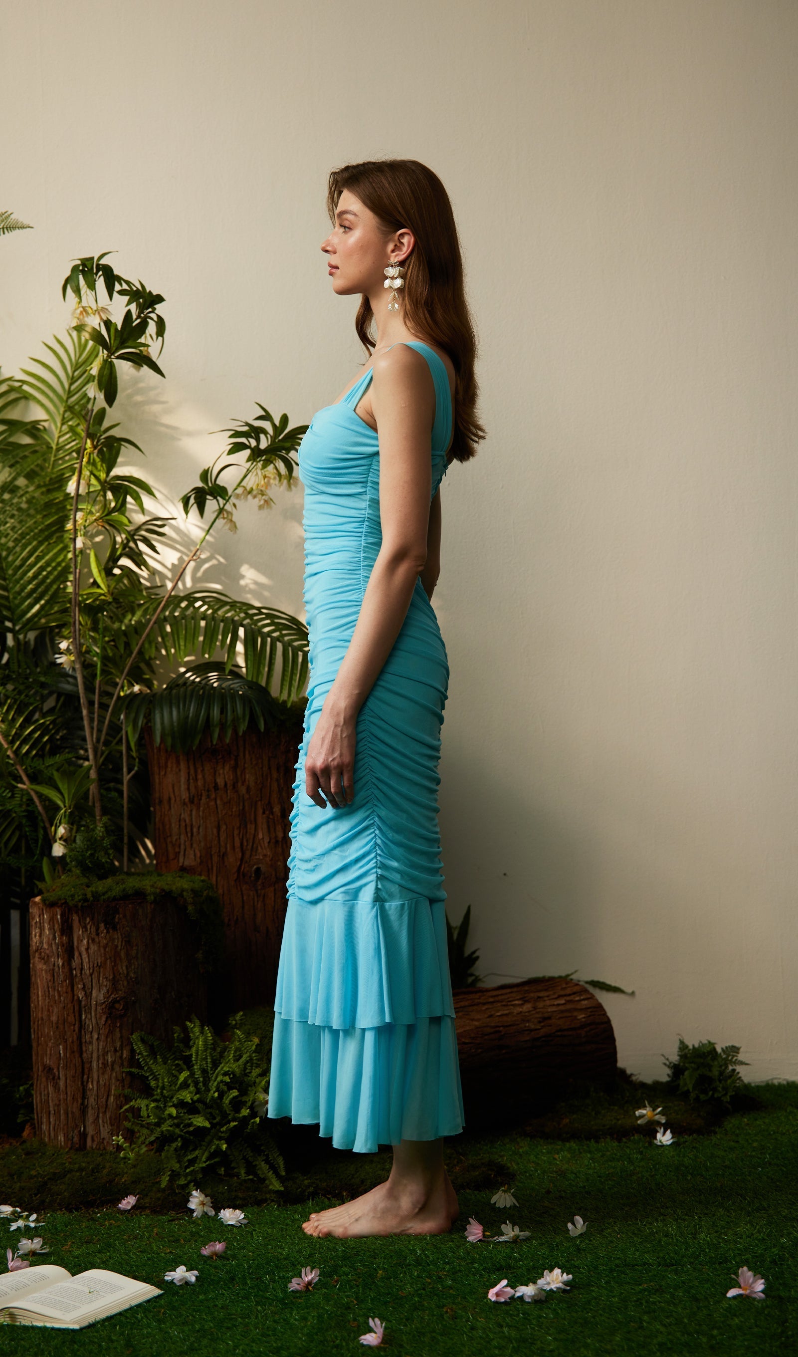 Dantelli Örgü Maksi Elbise