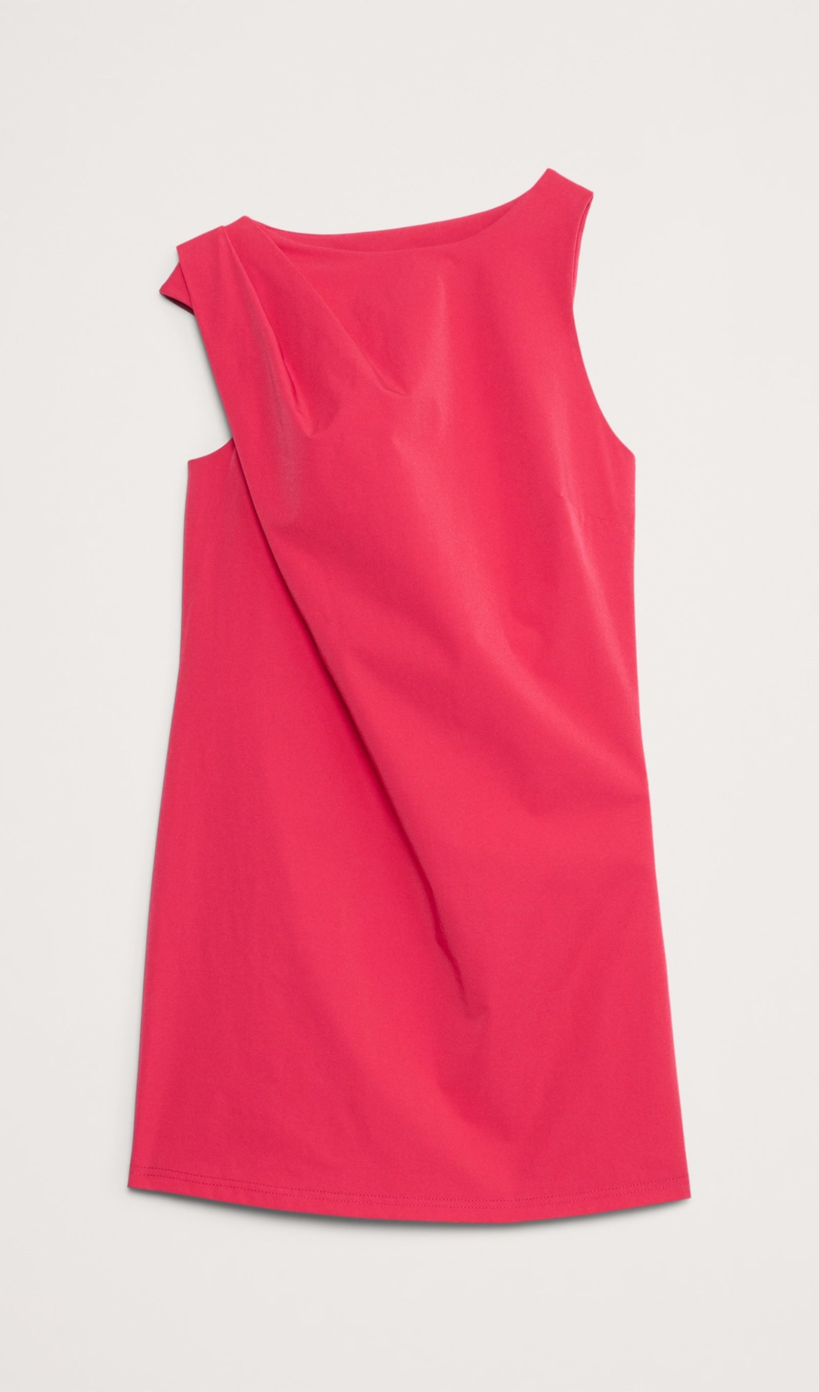 Streç Dökümlü Vardiyalı Mini Elbise