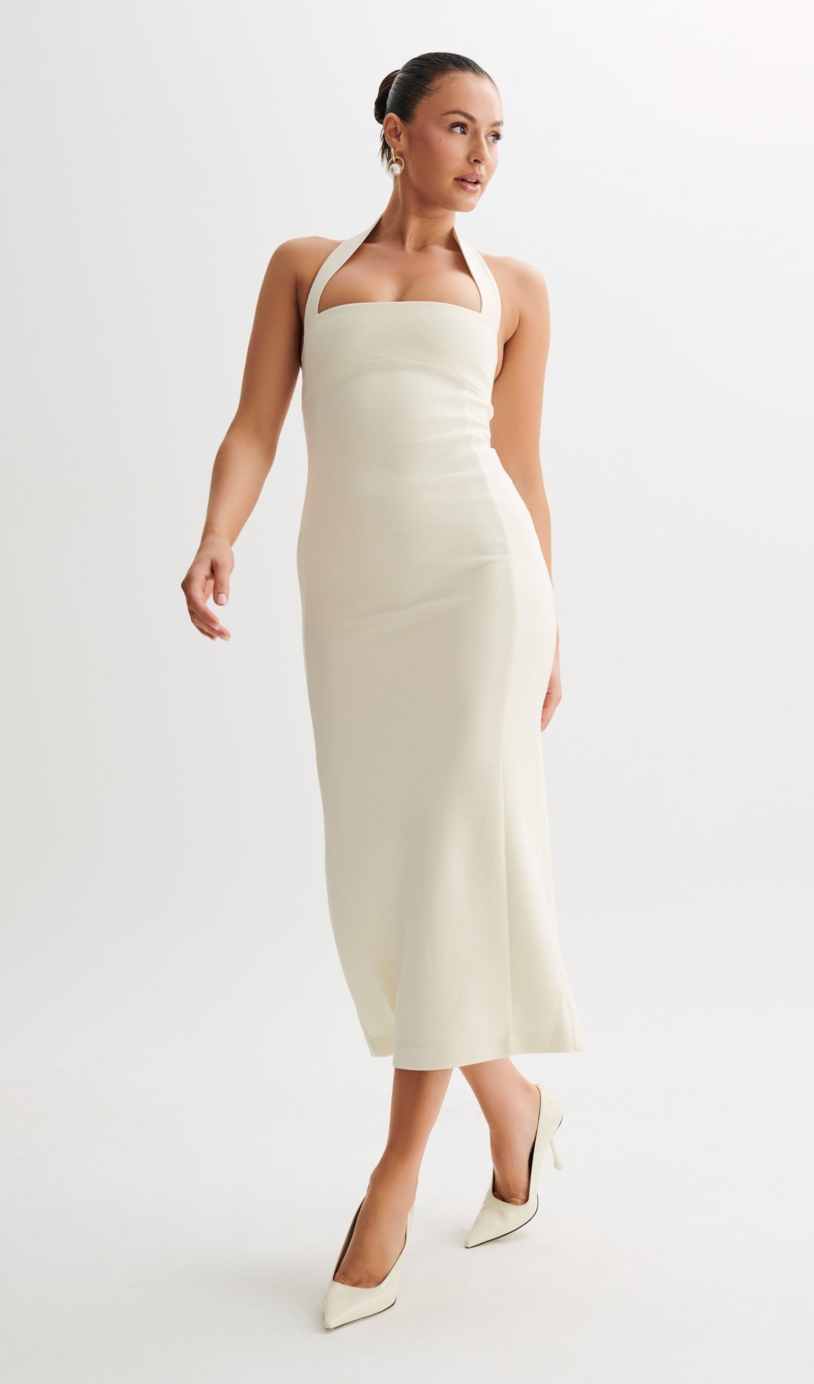 Teressa Elbise Halter Midi Elbise