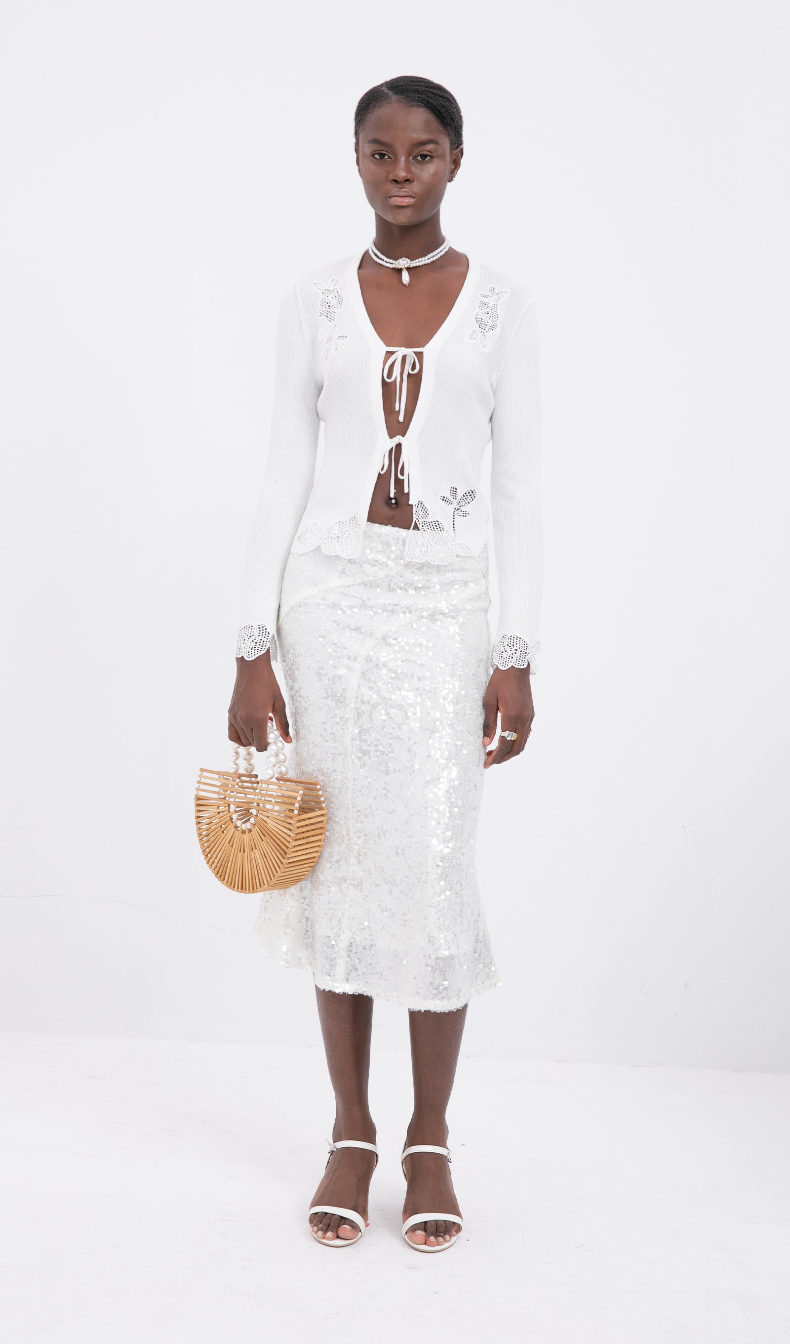 Trendy Çiçekli Dantel Süslemeli Hırka Üst