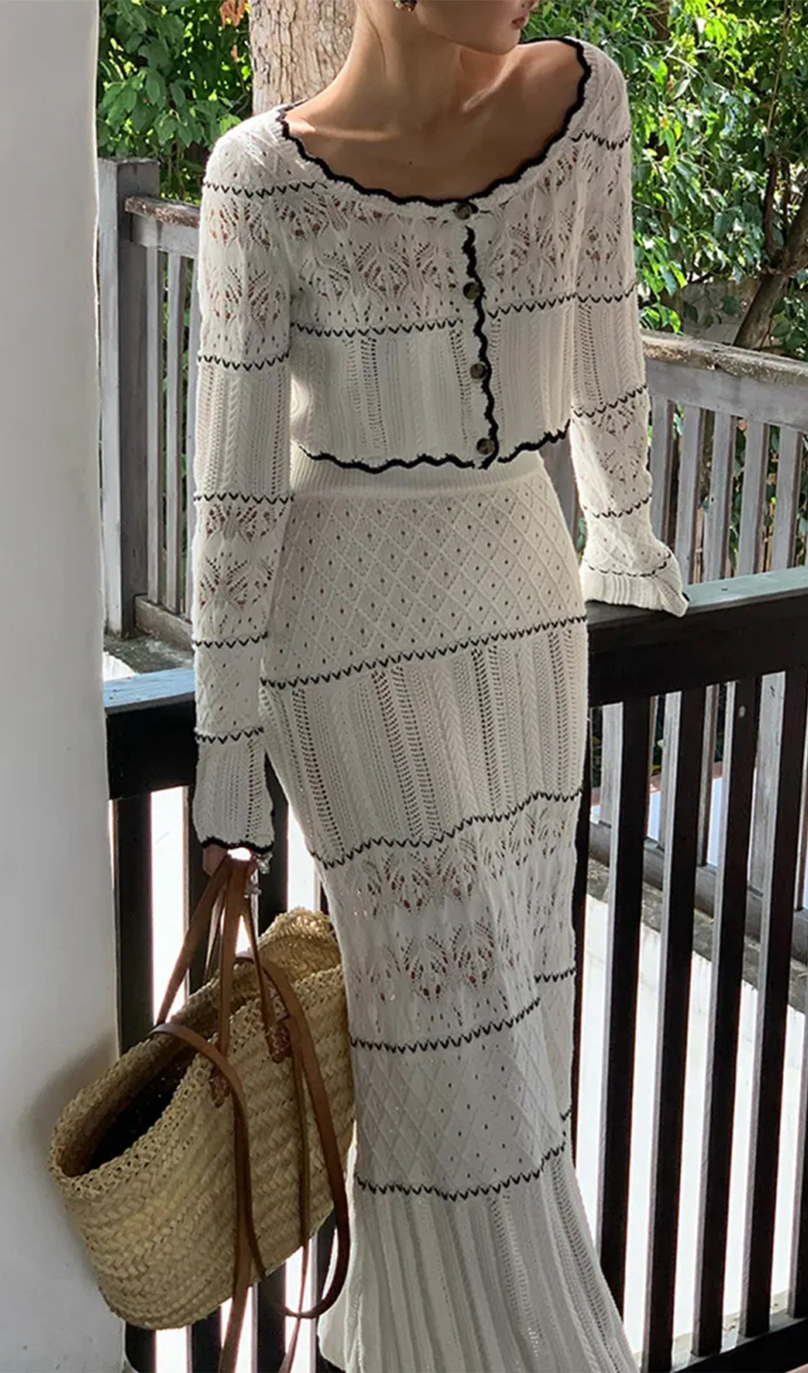 Biye Örgü İki Parça Takım Maksi Etek