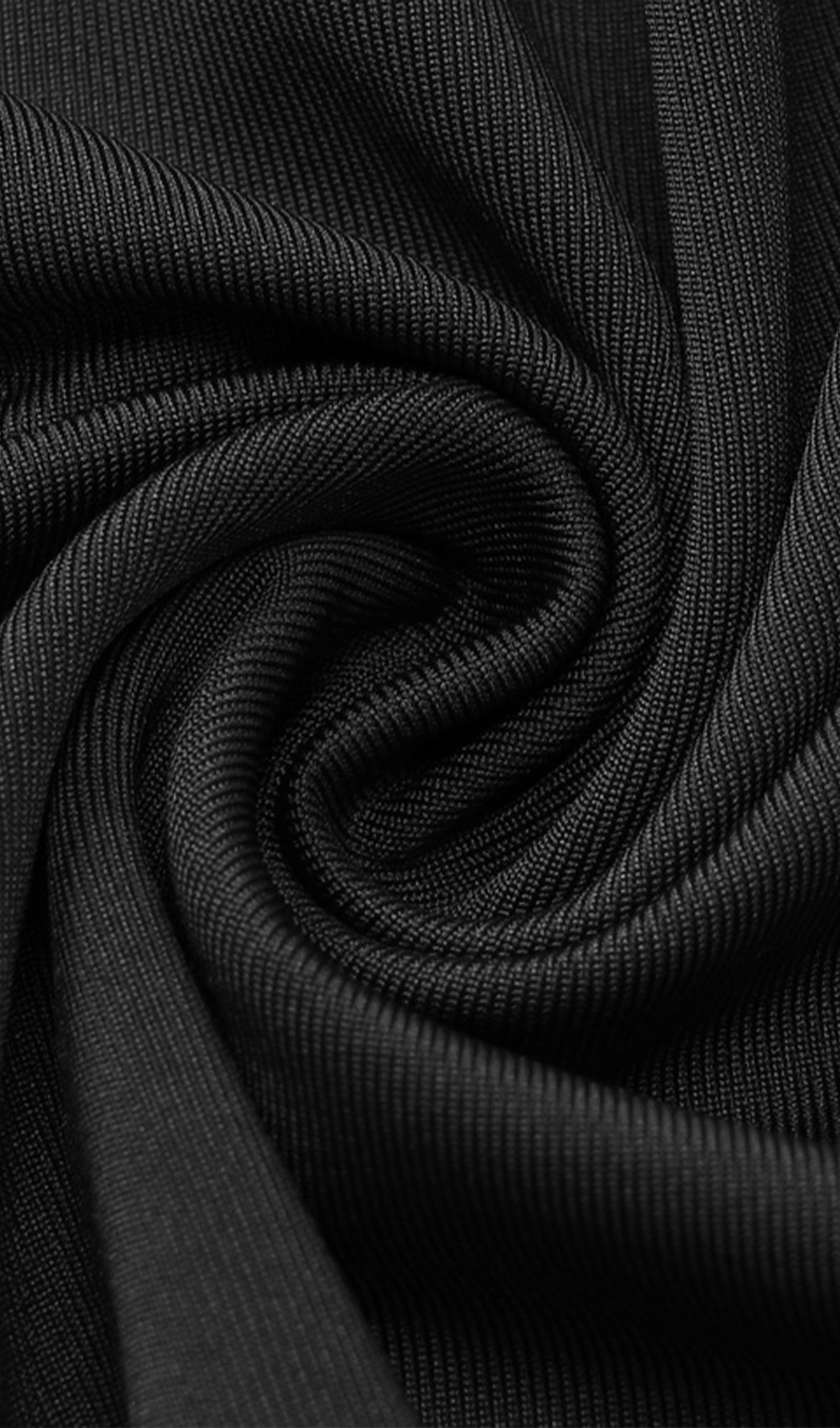 Drapeli Jersey Yırtmaçlı Maksi Elbise-Siyah