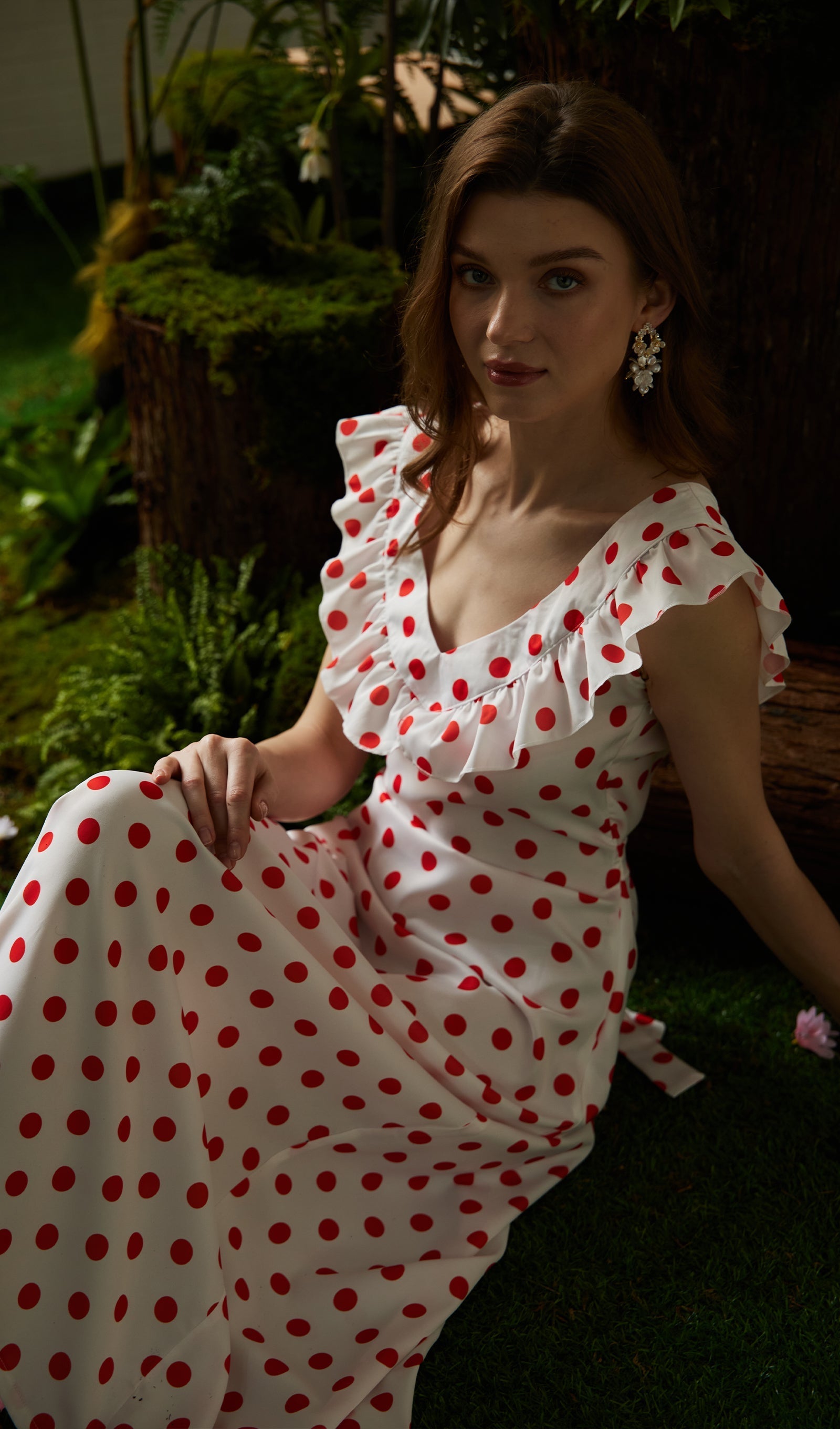 Puantiyeli Maksi Elbise