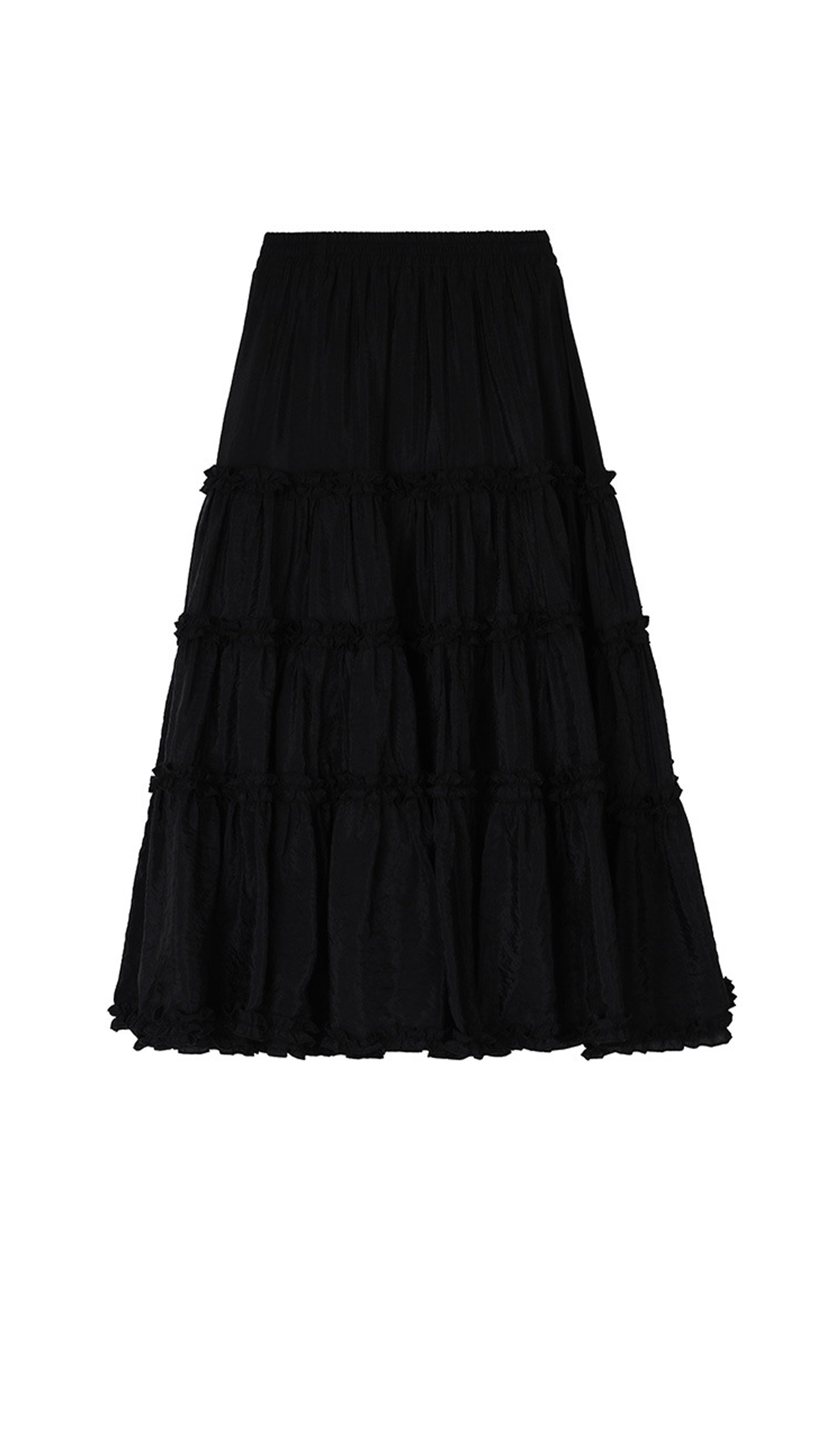 Düz Fırfırlı Maksi Etek