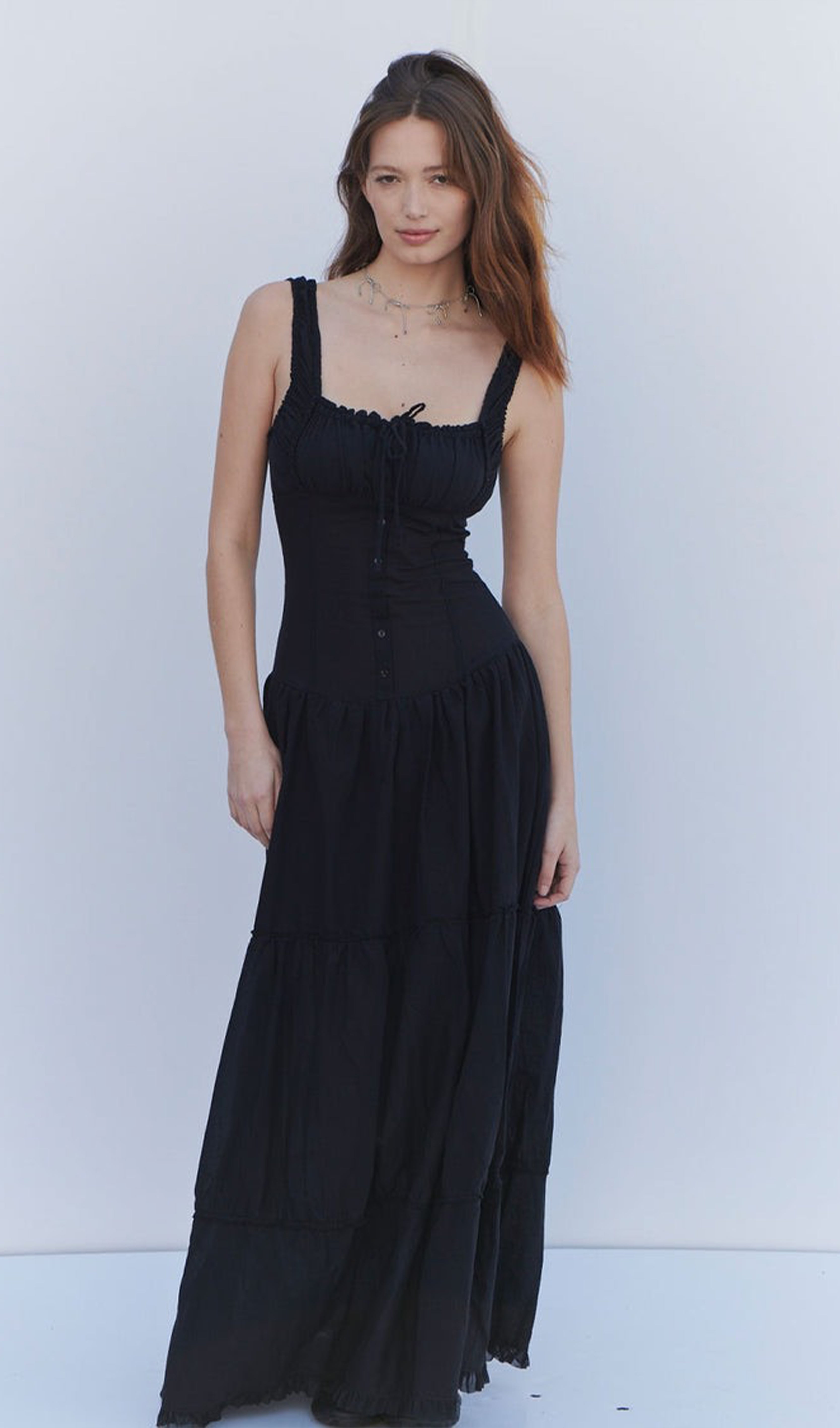 Fırfırlı Maksi Slip Elbise