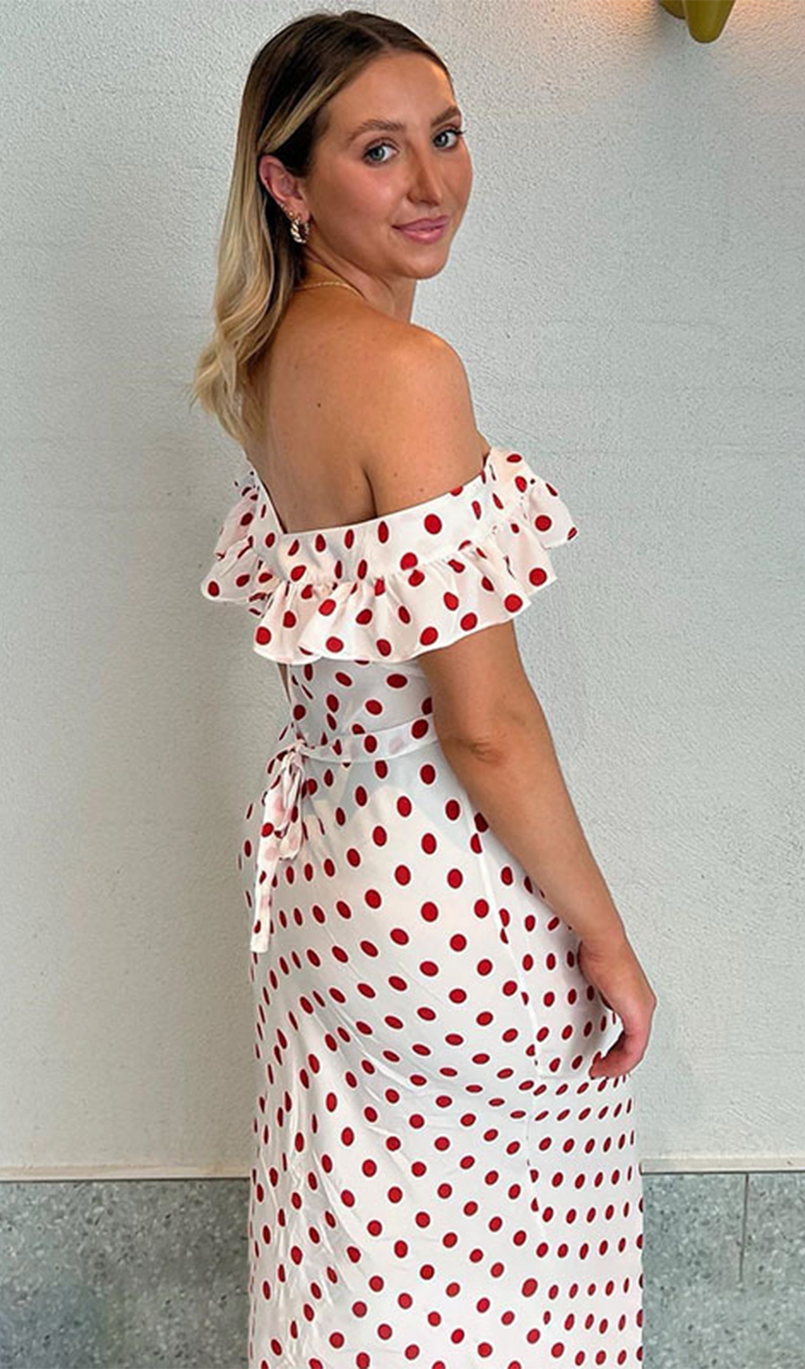 Puantiyeli Maksi Elbise