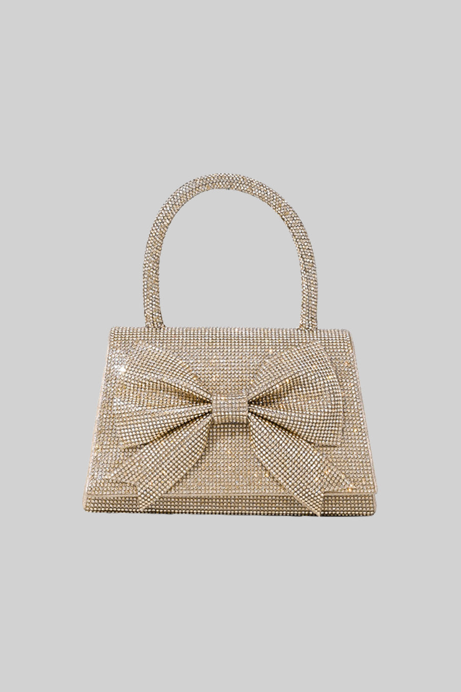 Altın Rhinestone Klutch Çanta - Parıltılı Süslemelerle