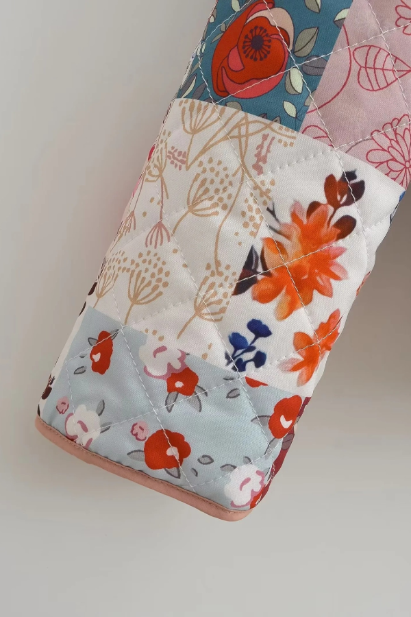 Colorblock Baskılı Pamuklu Ceket