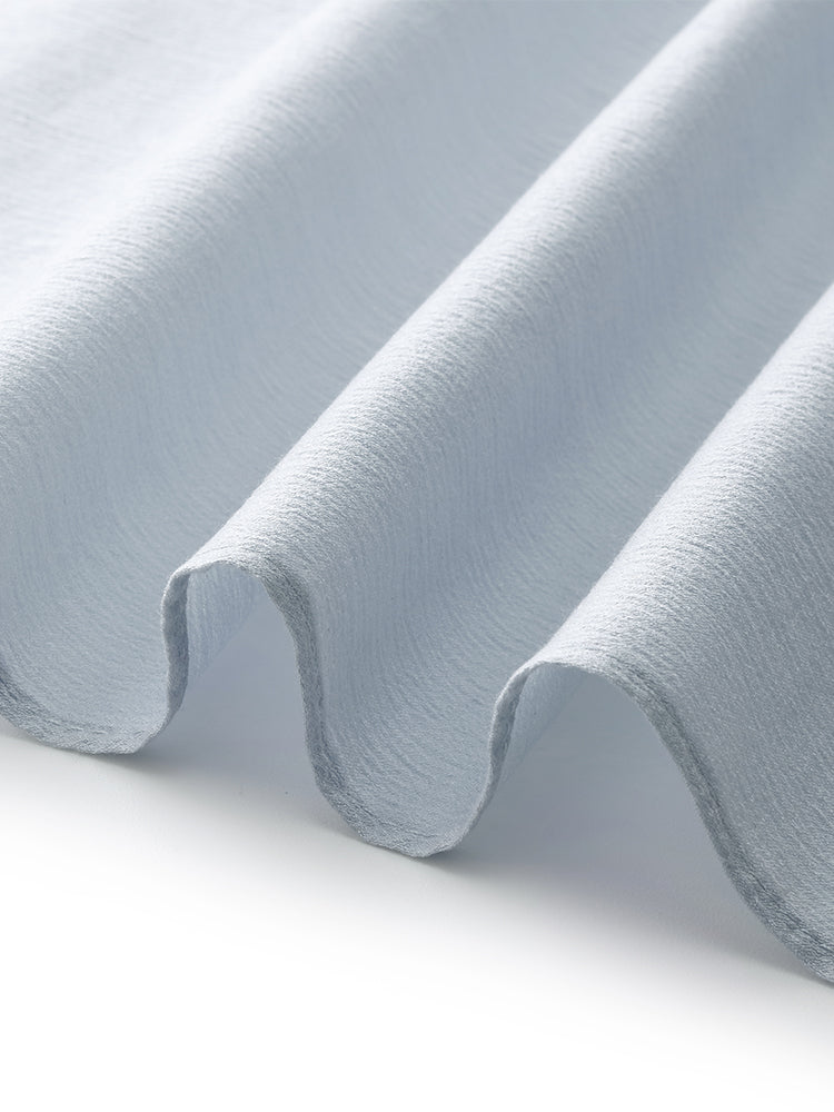 Asetat A-Line Kadın Midi Mavi Elbise