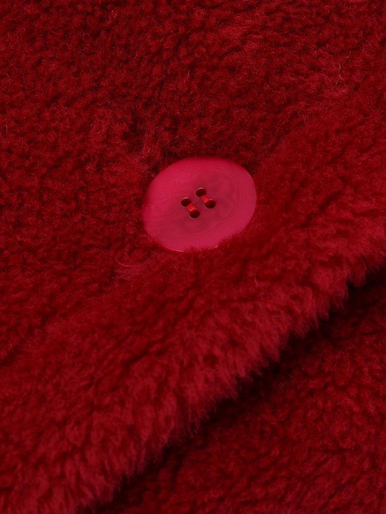 Teddy Kuzu Yünü Yaka Oversized Kaban