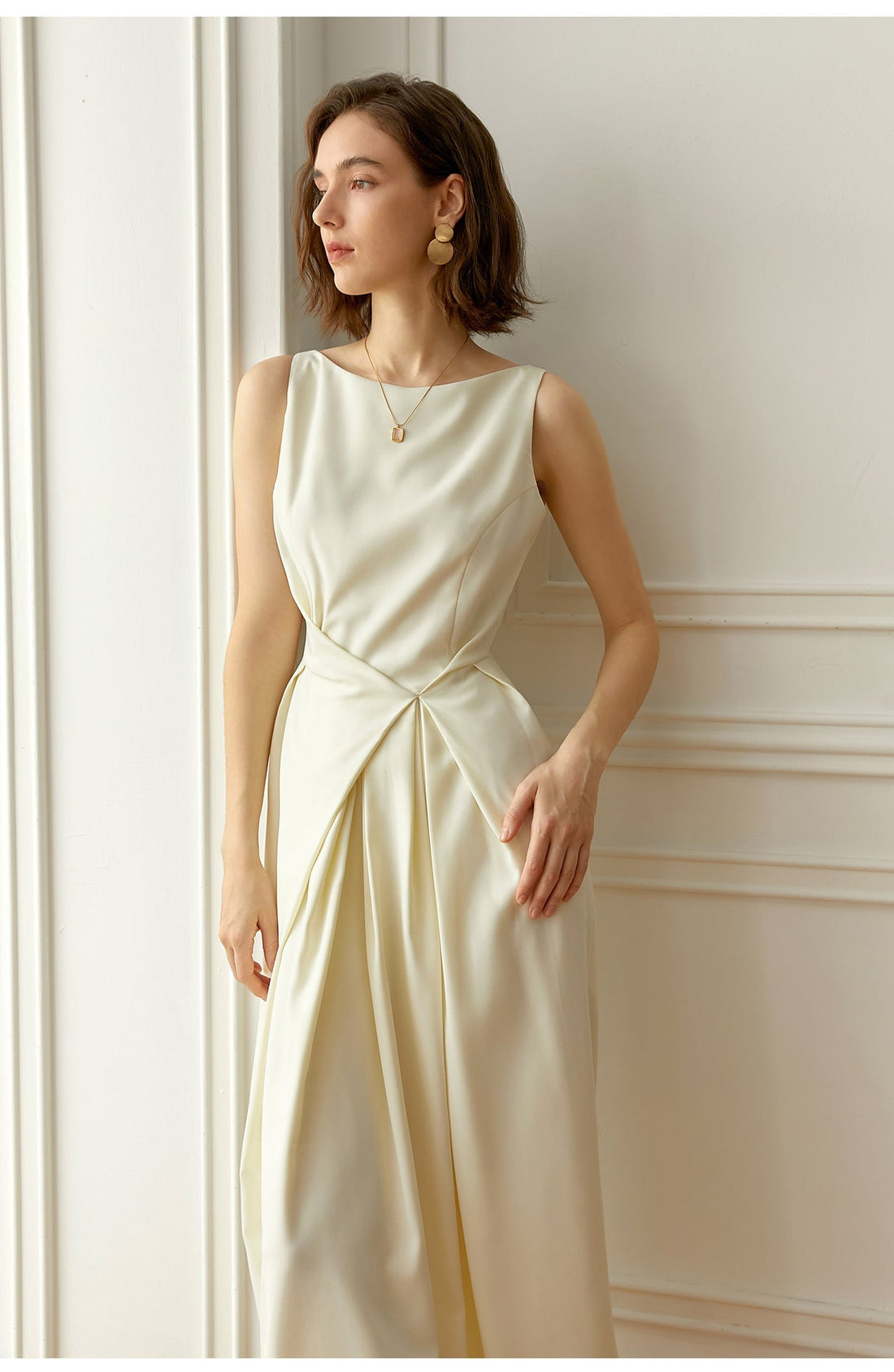 Adele Drapeli Kolsuz Maxi Elbise