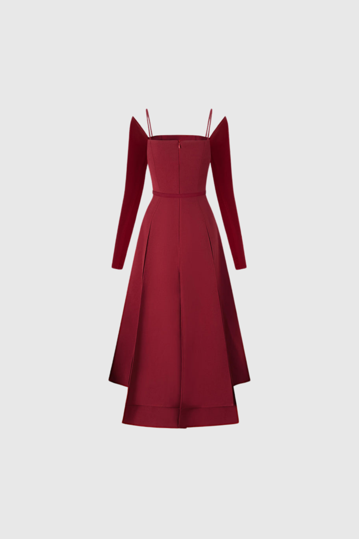 Annelien Dantelli Yırtmaçlı Maksi Elbise Kırmızı